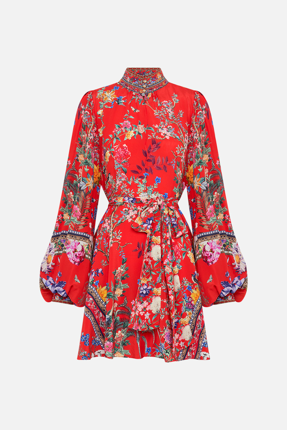 CAMILLA floral print mini dress in The Summer Palace print