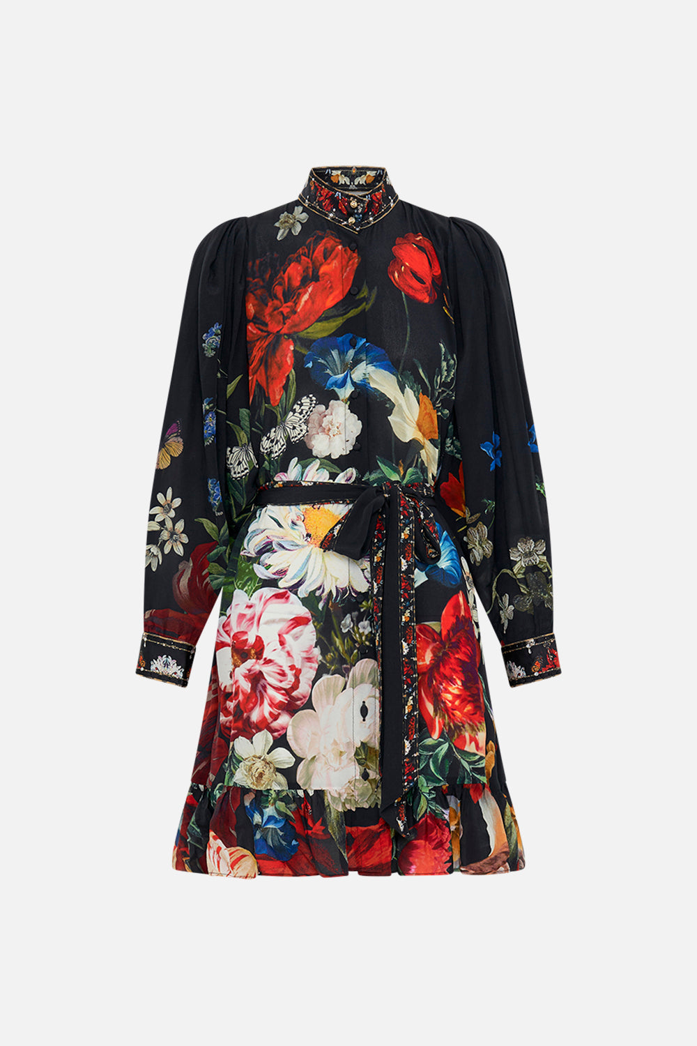 CAMILLA silk shirt dress in A Still Life print