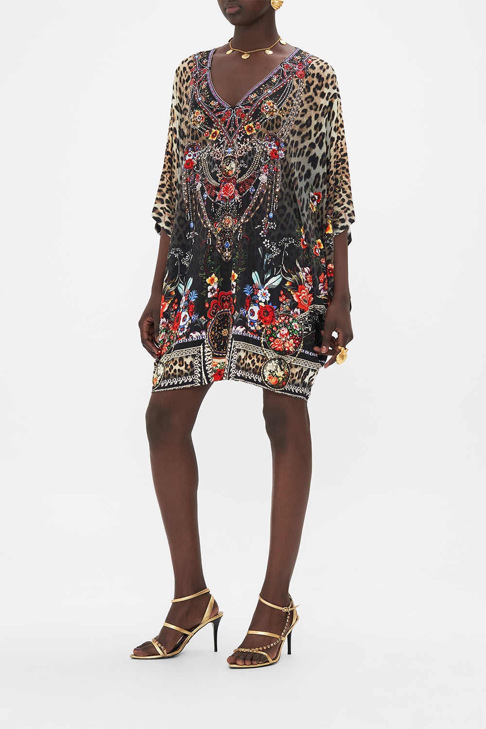 CAMILLA black floral print batwing top in Volendamn Dolls pirnt