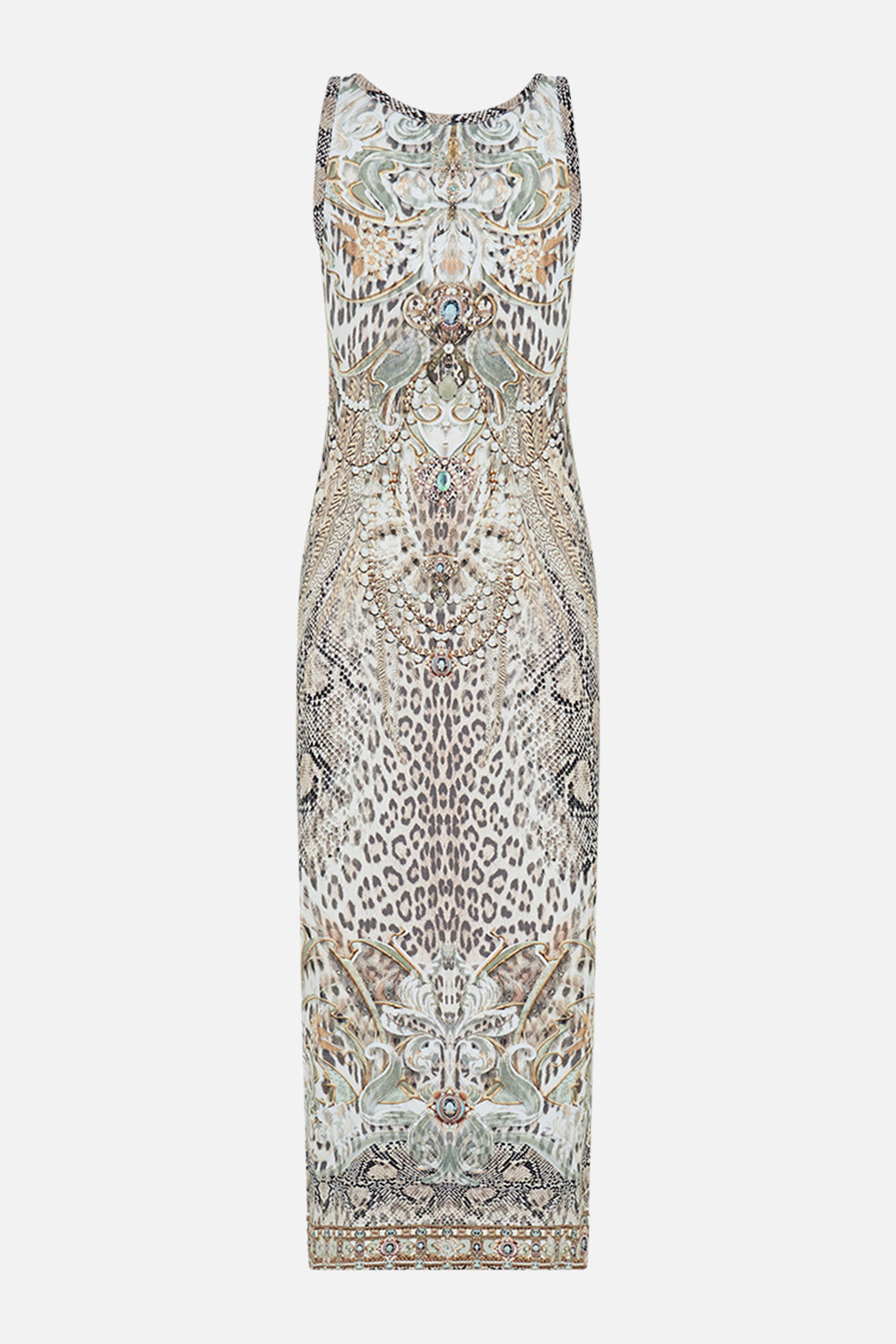 CAMILLA jersey dress in Looking Glass Houses print