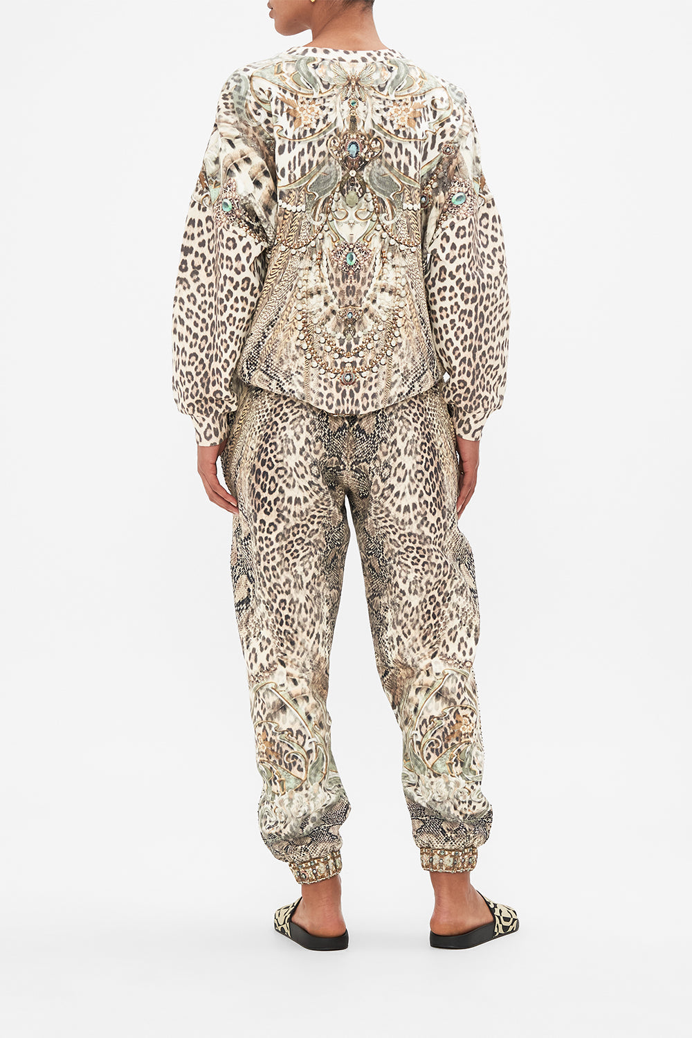 CAMILLA jersey track pants in Looking Glass Houses print