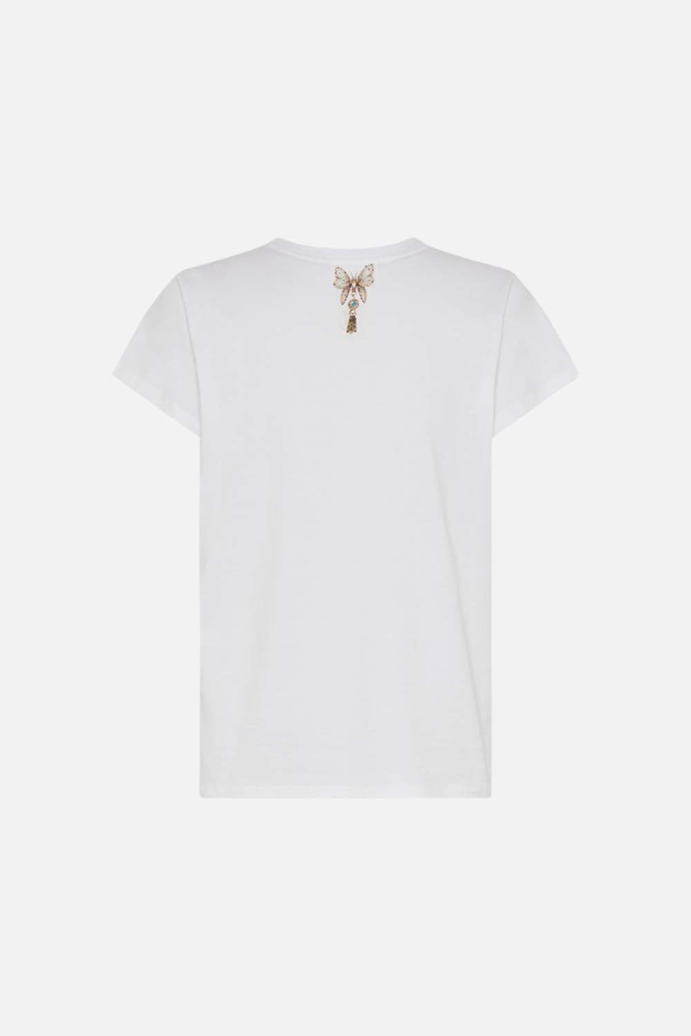 CAMILLA white graphic print t shirt Looking Glass Houses print