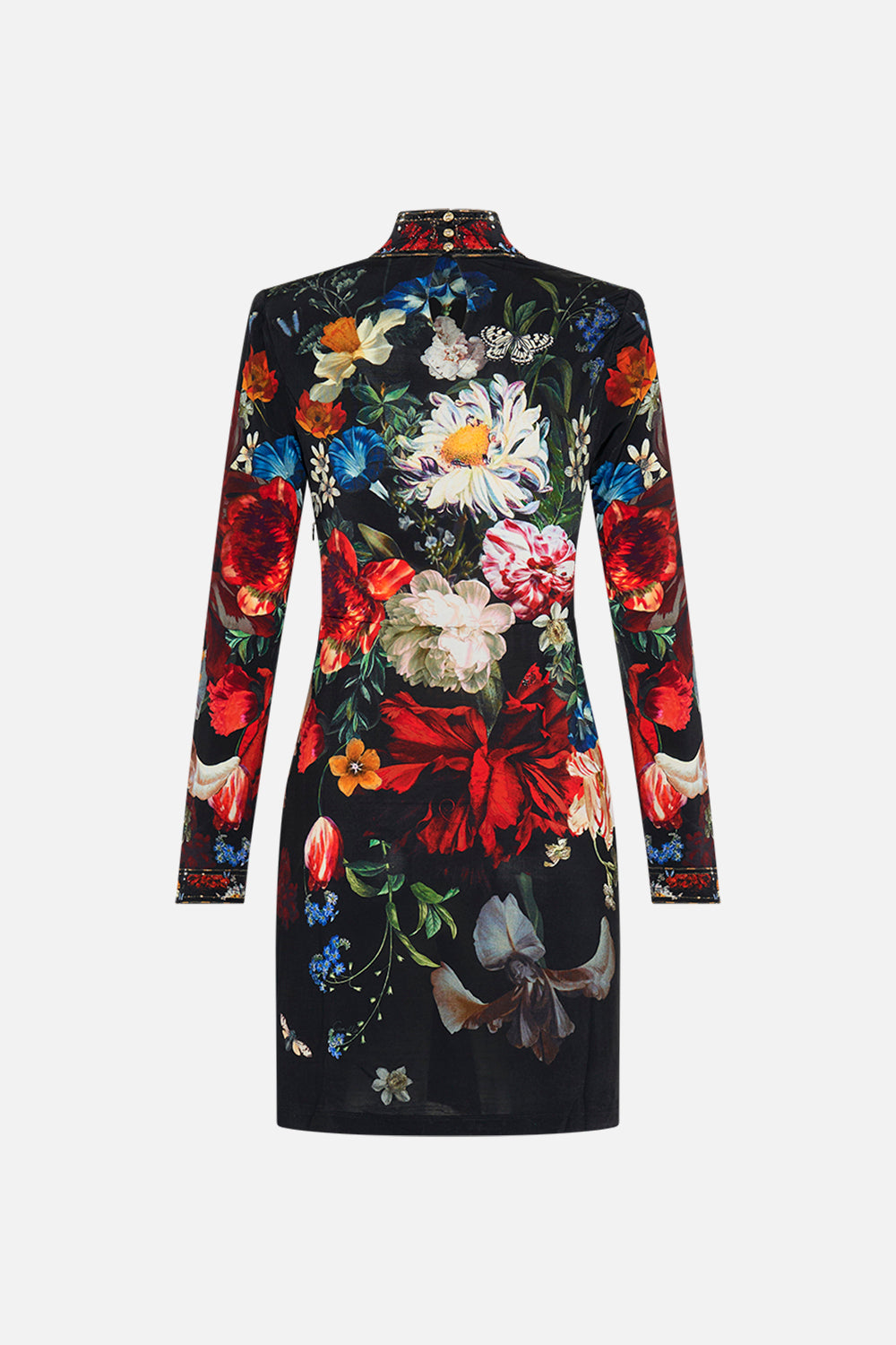 CAMILLA jersey mini dress in A Still Life print