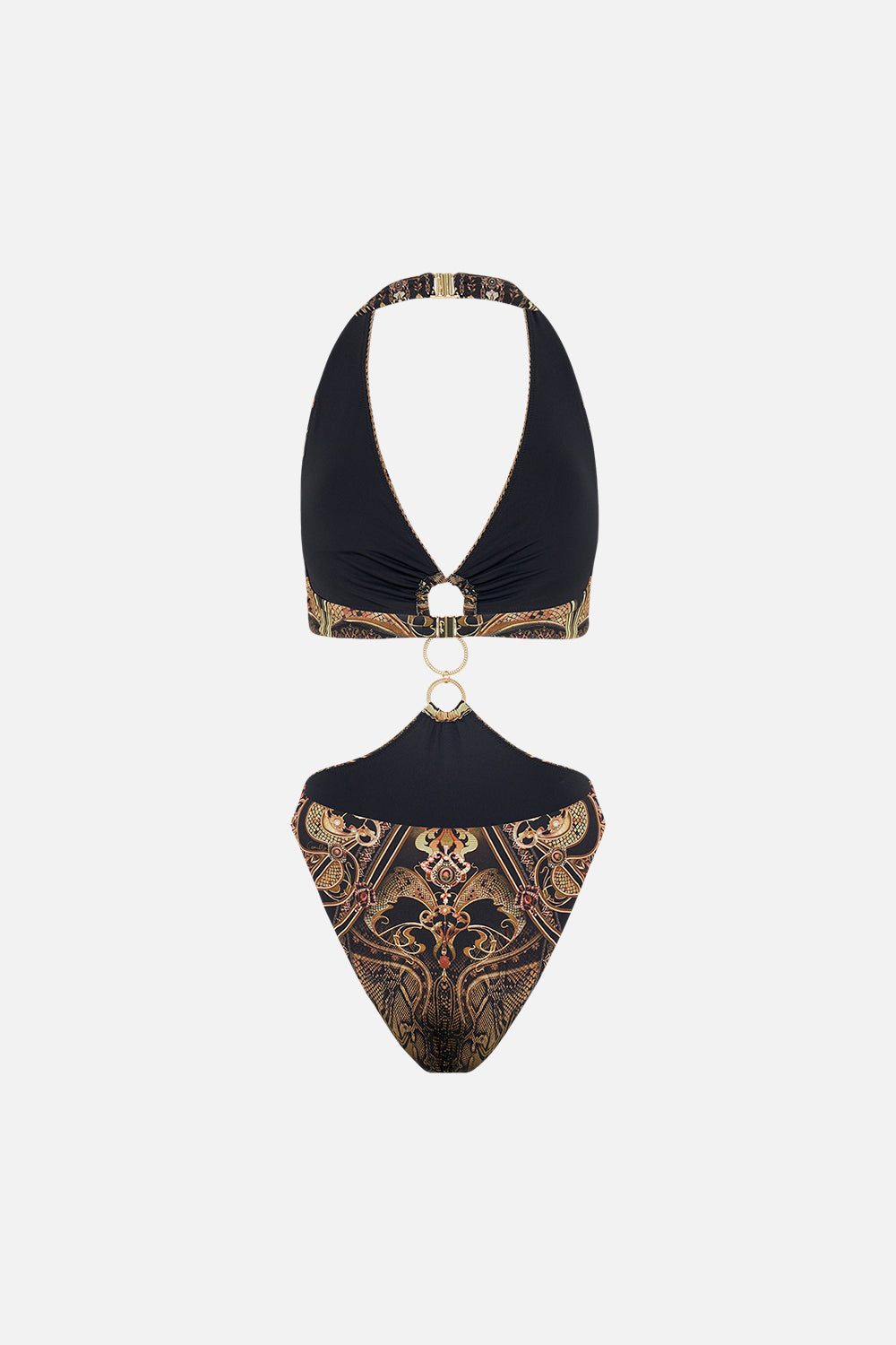 CAMILLA resortwear onepiece swimsuit in Nouveau Noir print