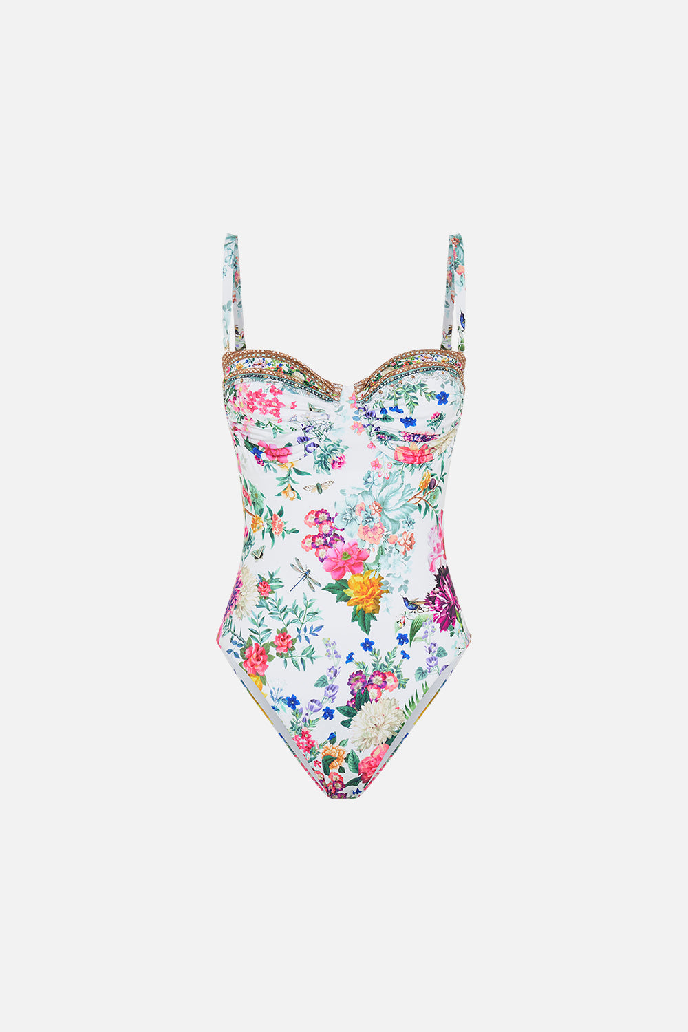 CAMILLA resortwear floral print one piece swimsuit in Plumes And Parterres print