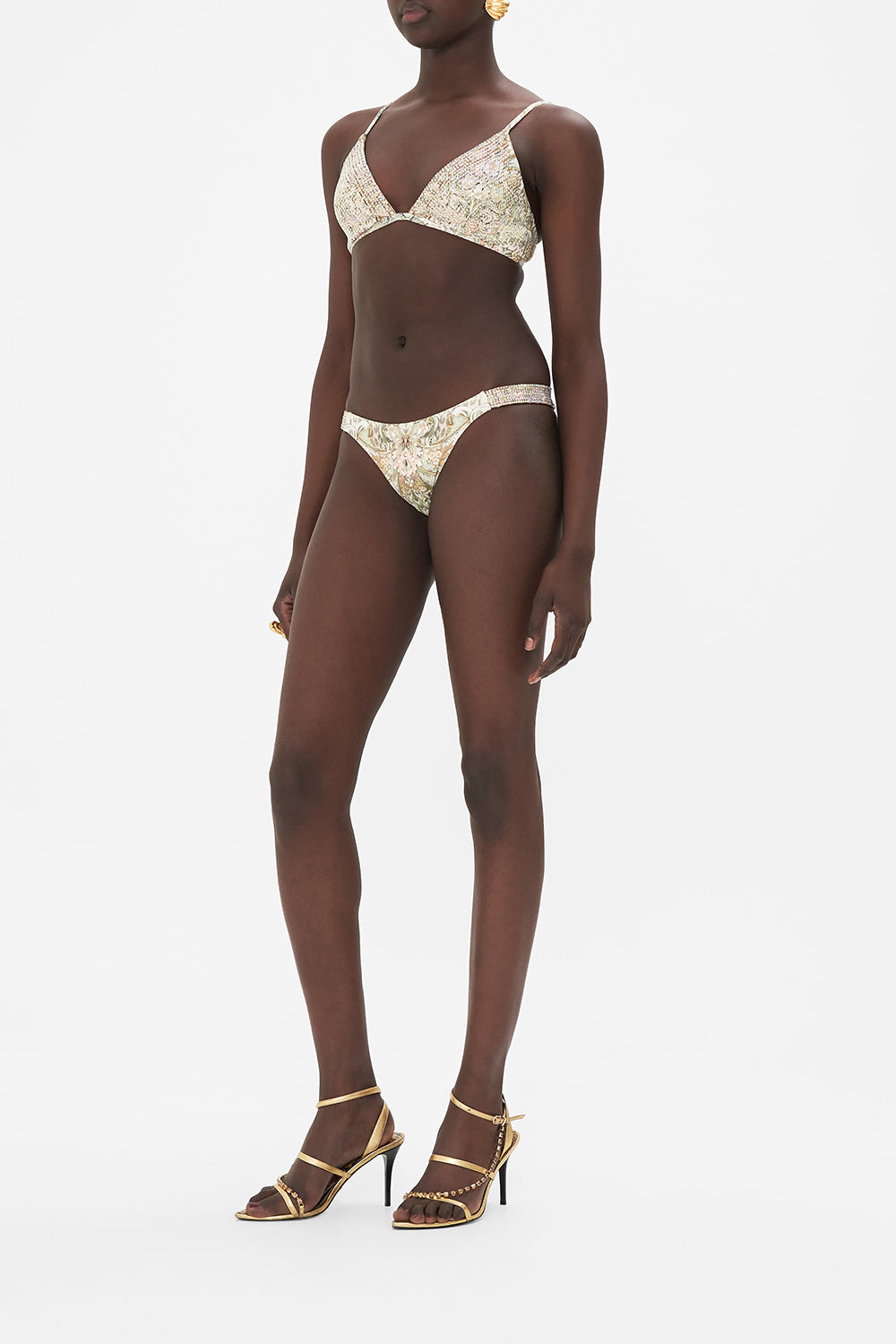 CAMILLA tri bra in Ivory Tower Tales print