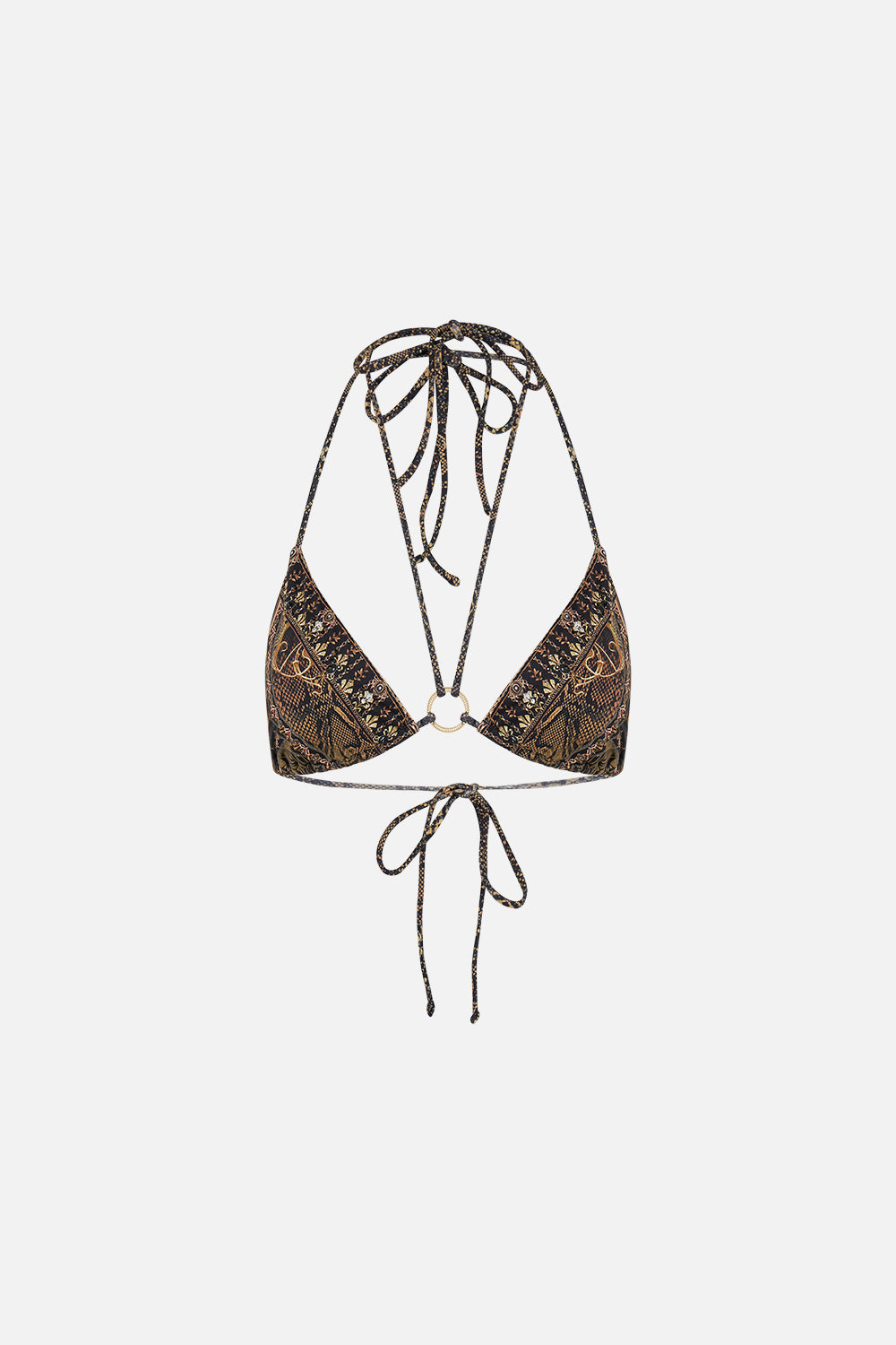 CAMILLA bikini top in Nouveau Noir print