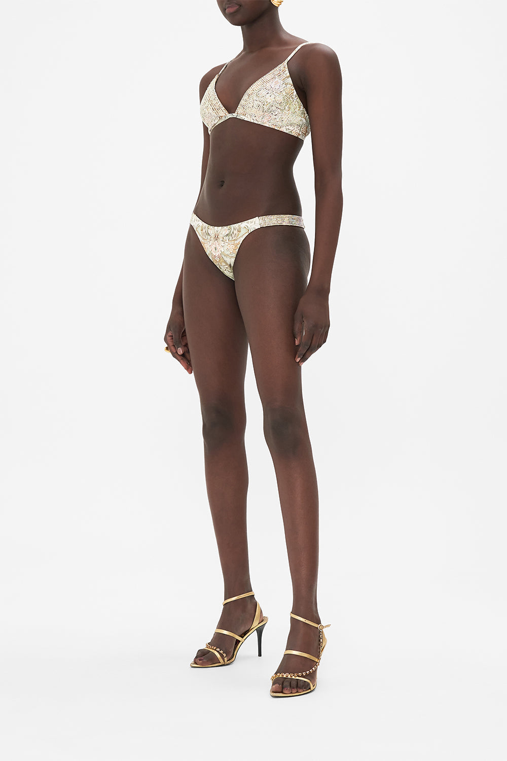 CAMILLA bikini bottoms in Ivory Tower Tales print