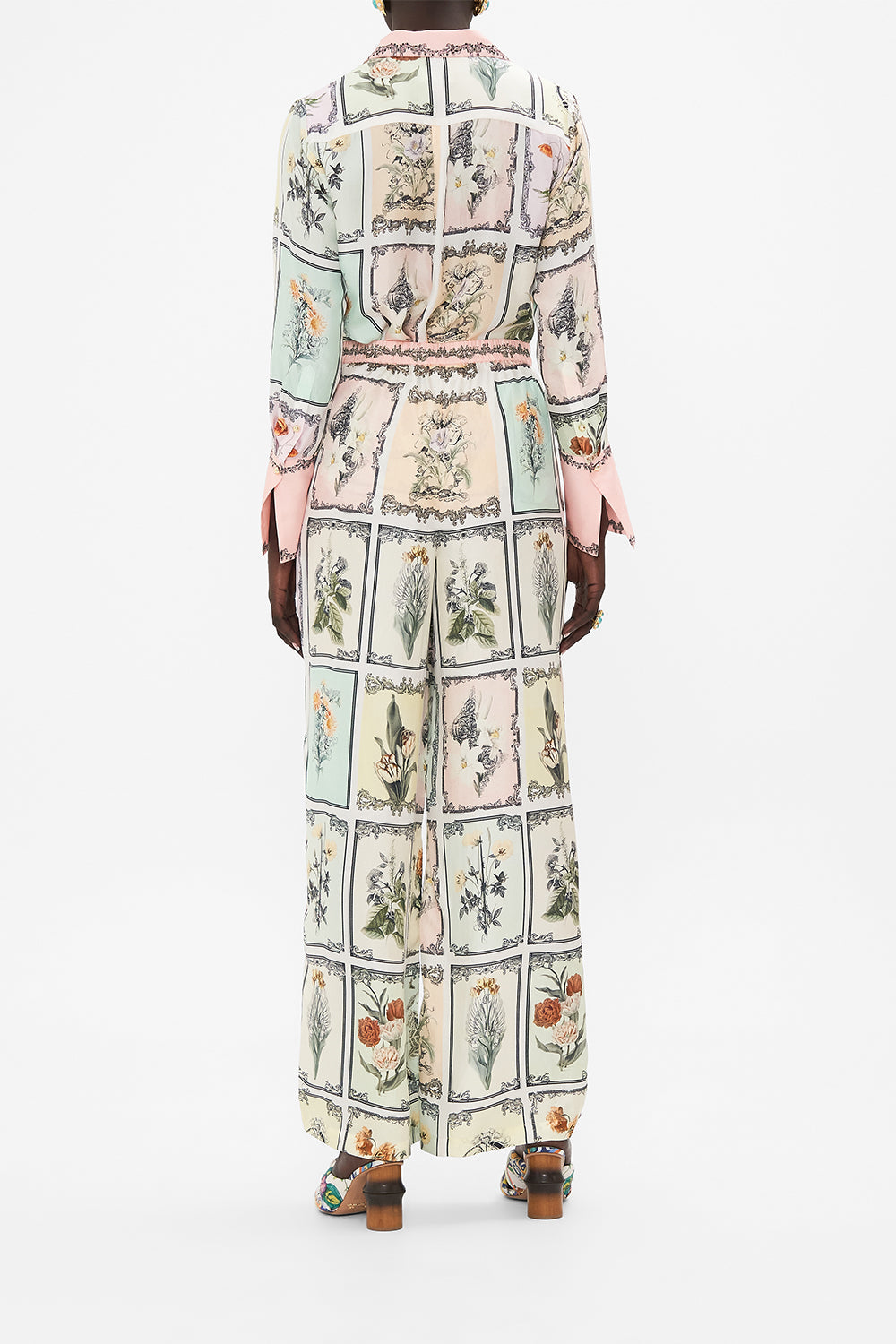 CAMILLA multi Minimal Wide Leg Pant in Long Live Letterpress