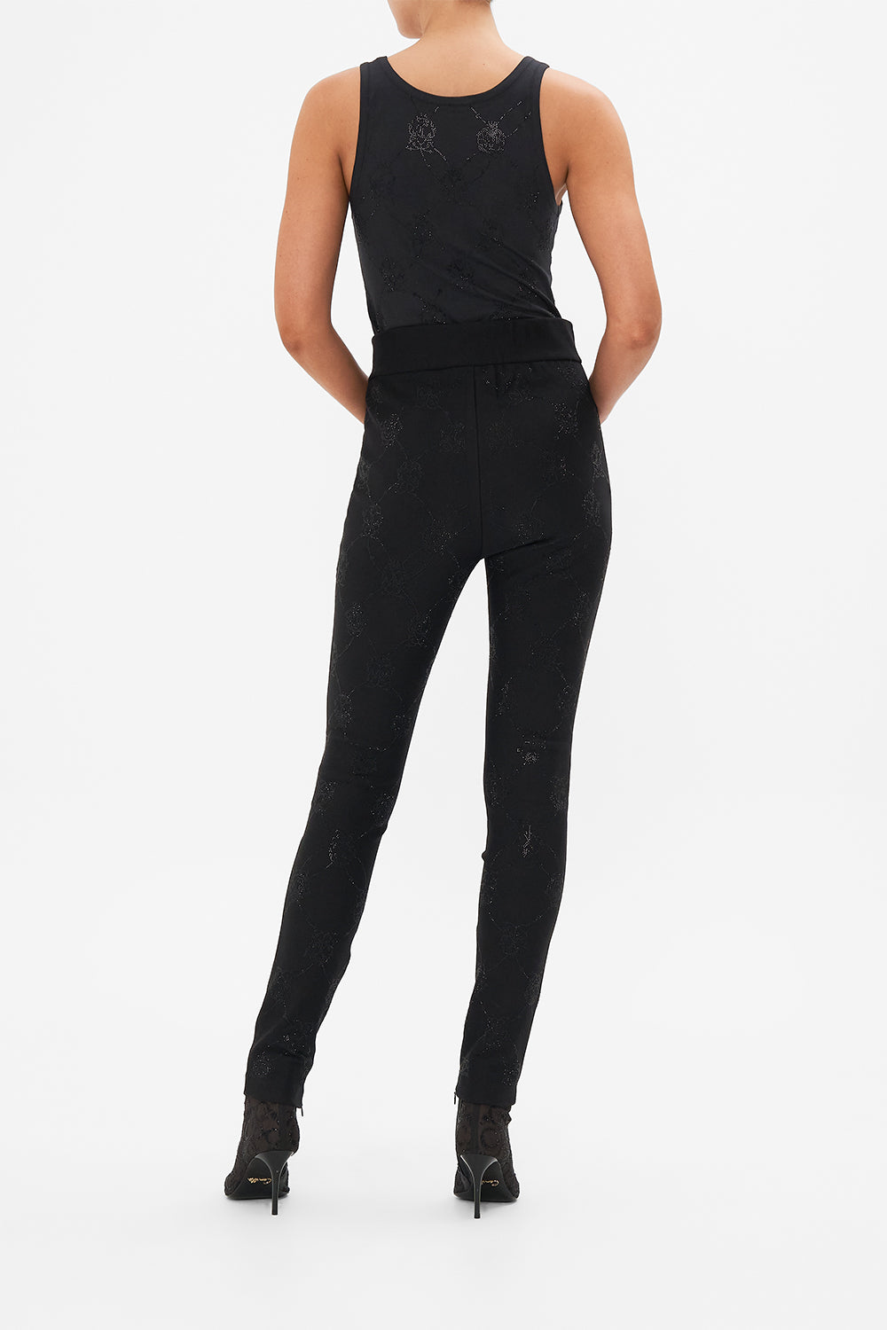 CAMILLA leopard hotfix embellished ponte pant in Amsterglam print.