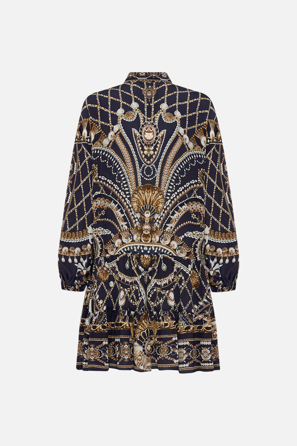 CAMILLA black/Gold Tiered Shirt Dress in Dance with the Duke