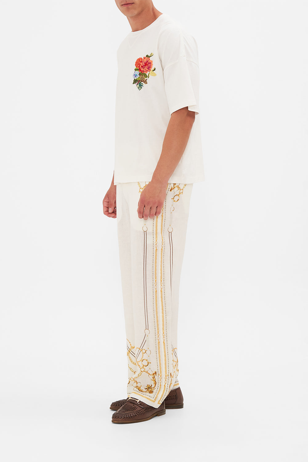 CAMILLA floral oversized boxy tee in Sew Yesterday