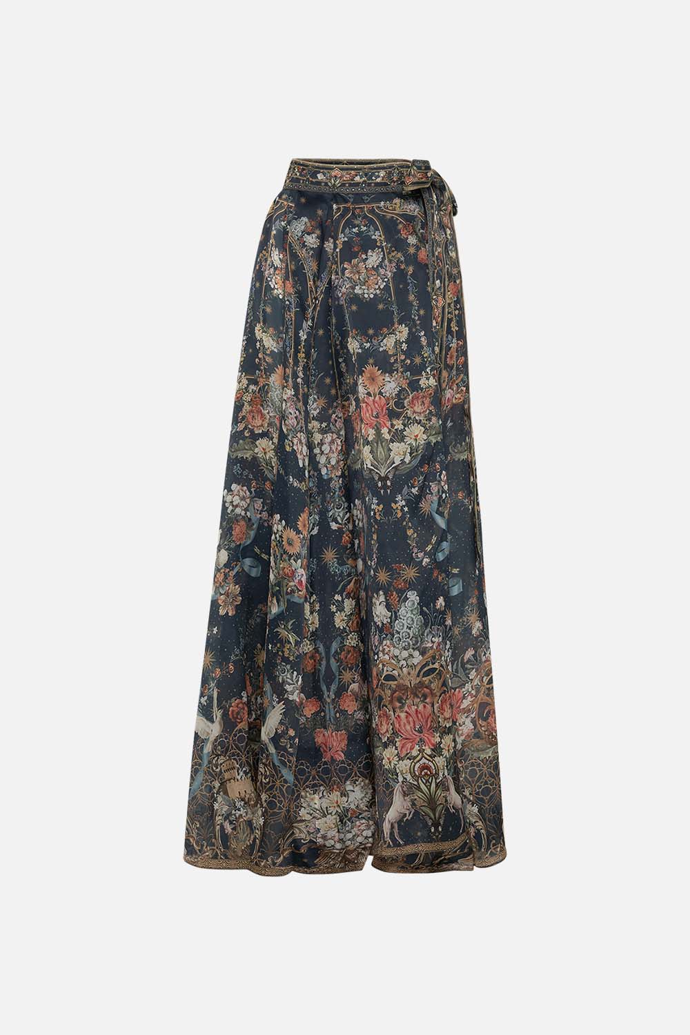 CAMILLA organza maxi dress in She Who Wears A Crown print