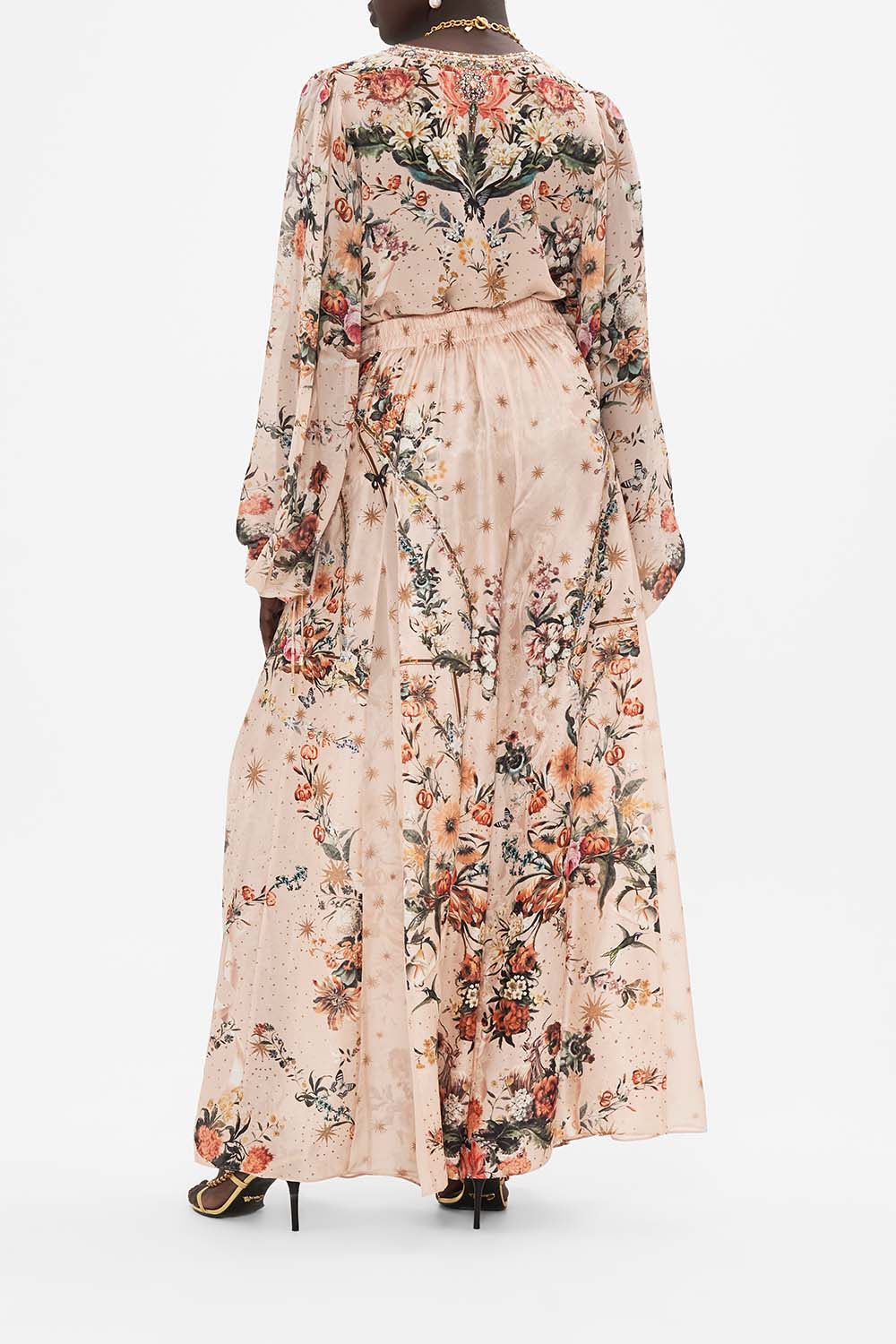 CAMILLA lace up pants in Rose Garden Revolution print