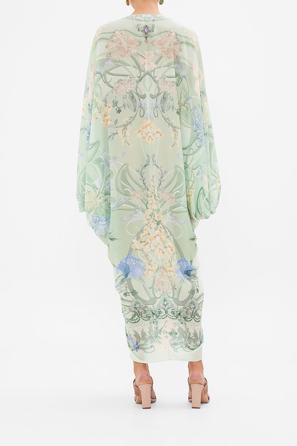 CAMILLA Floral T-Shape Long Kaftan in Dreaming in Dutch