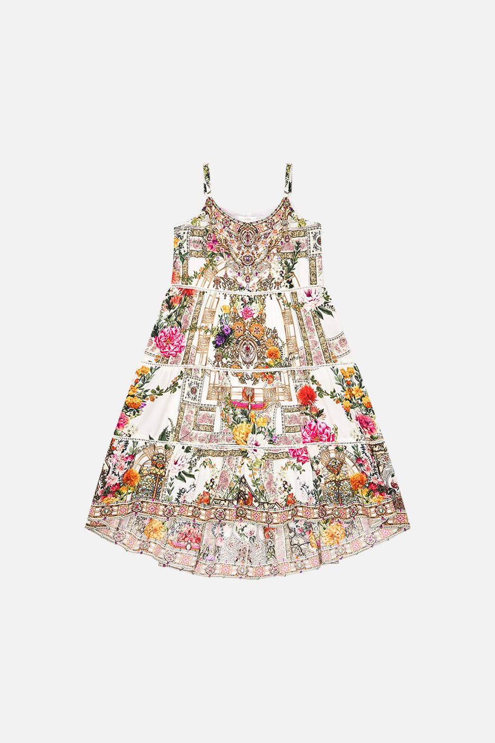 Milla By CAMILLA Kids High Low Hem Dress 4-10 in Egyptian Rose print.