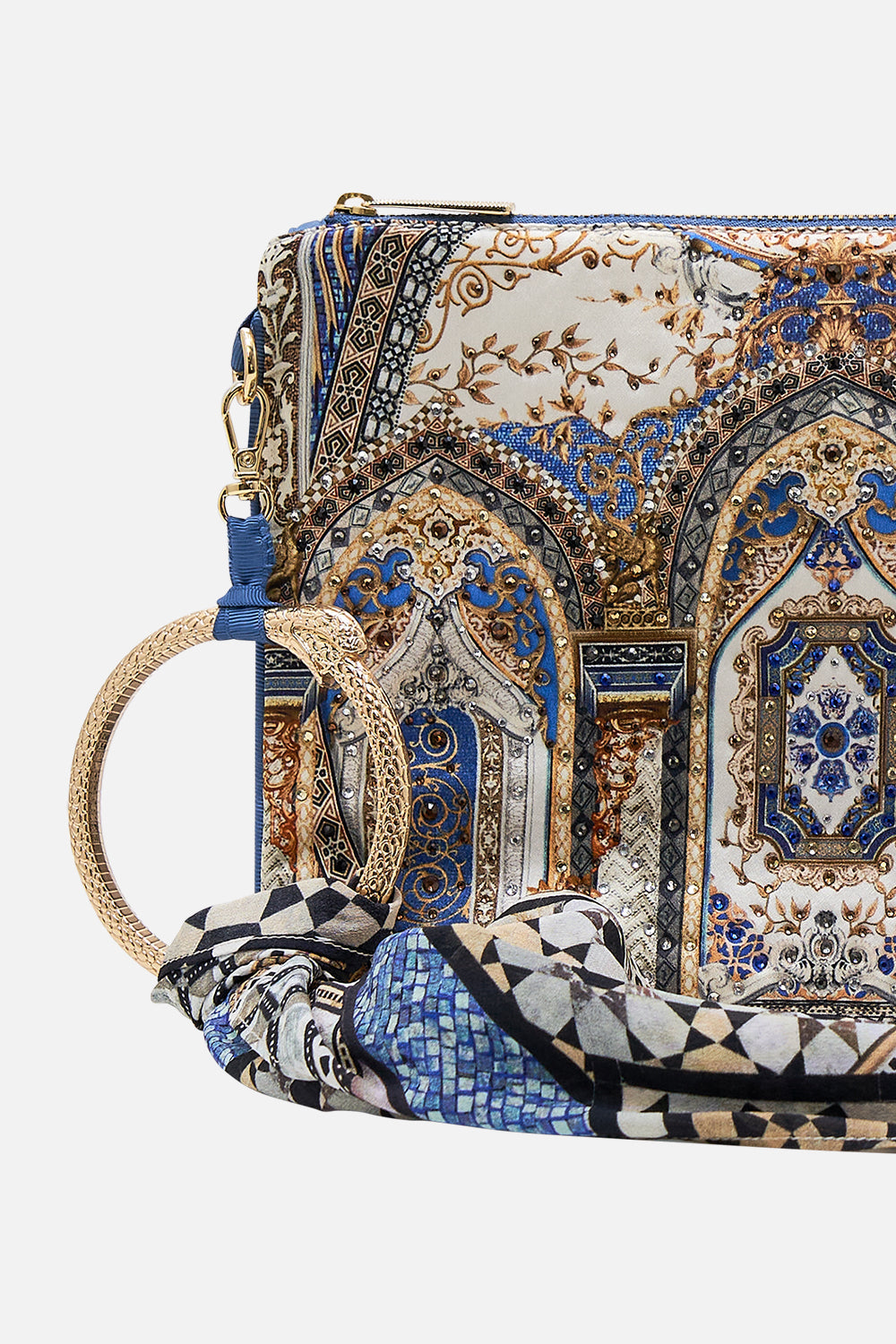 CAMILLA Ring Scarf Clutch in Make Me Your Mosaic Print