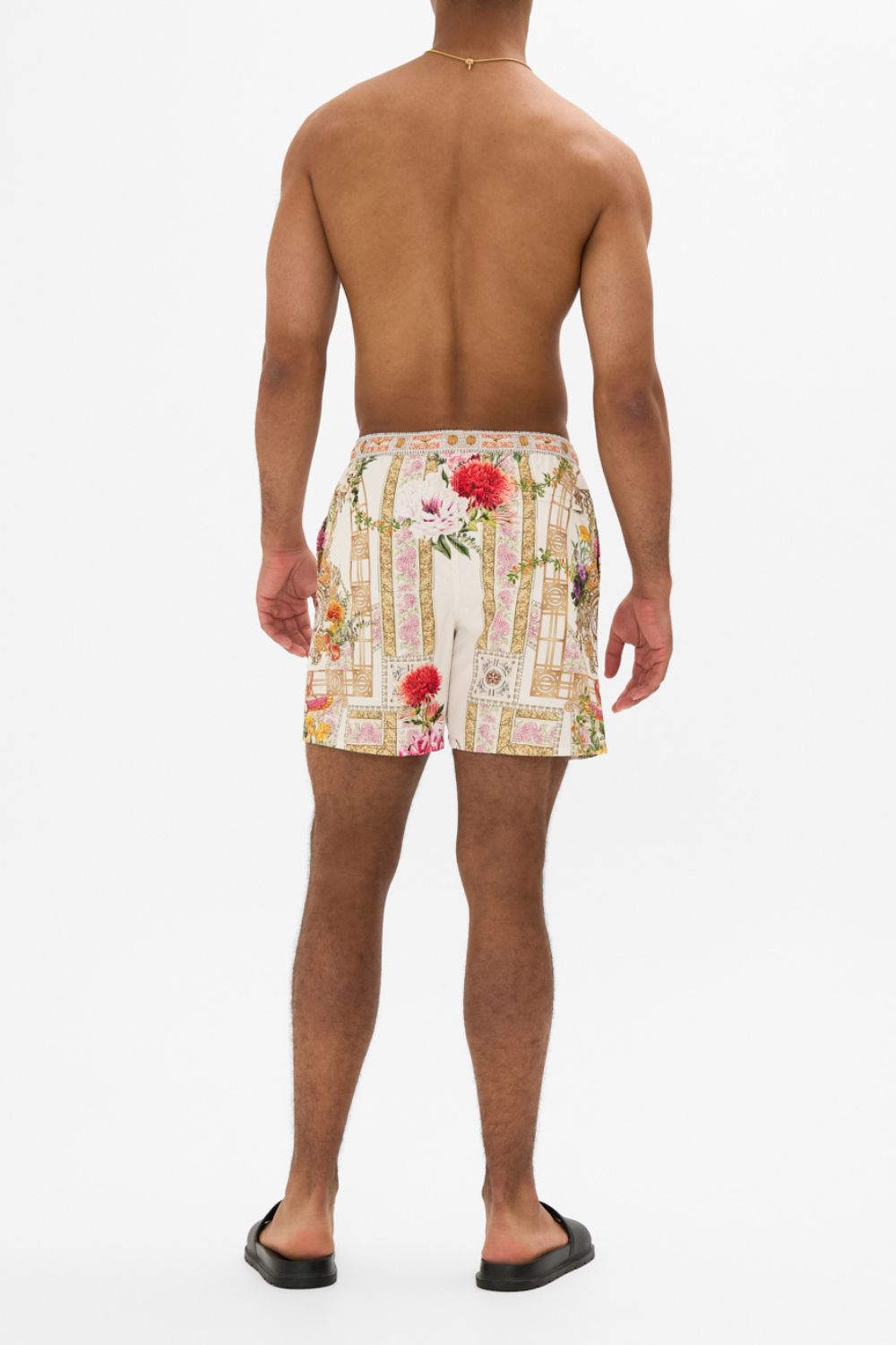 CAMILLA Mid length boardshort in Egyptian rose print.