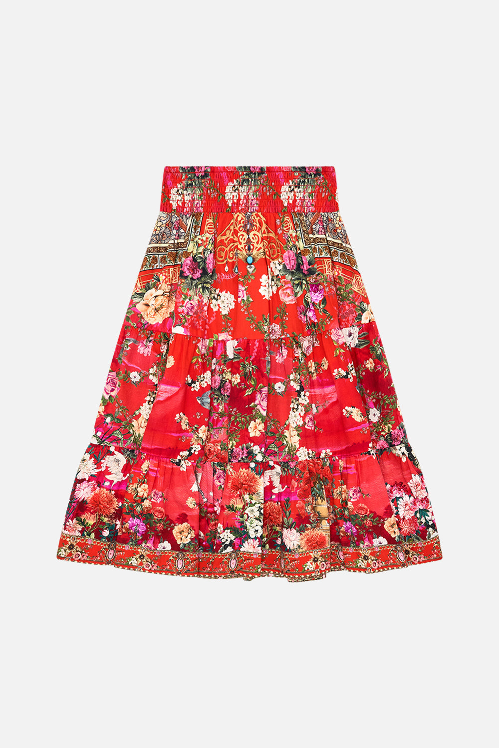 Milla By CAMILLA Convertible Shirred Maxi Skirt 4-10 in Sweet Home Alexandria print.