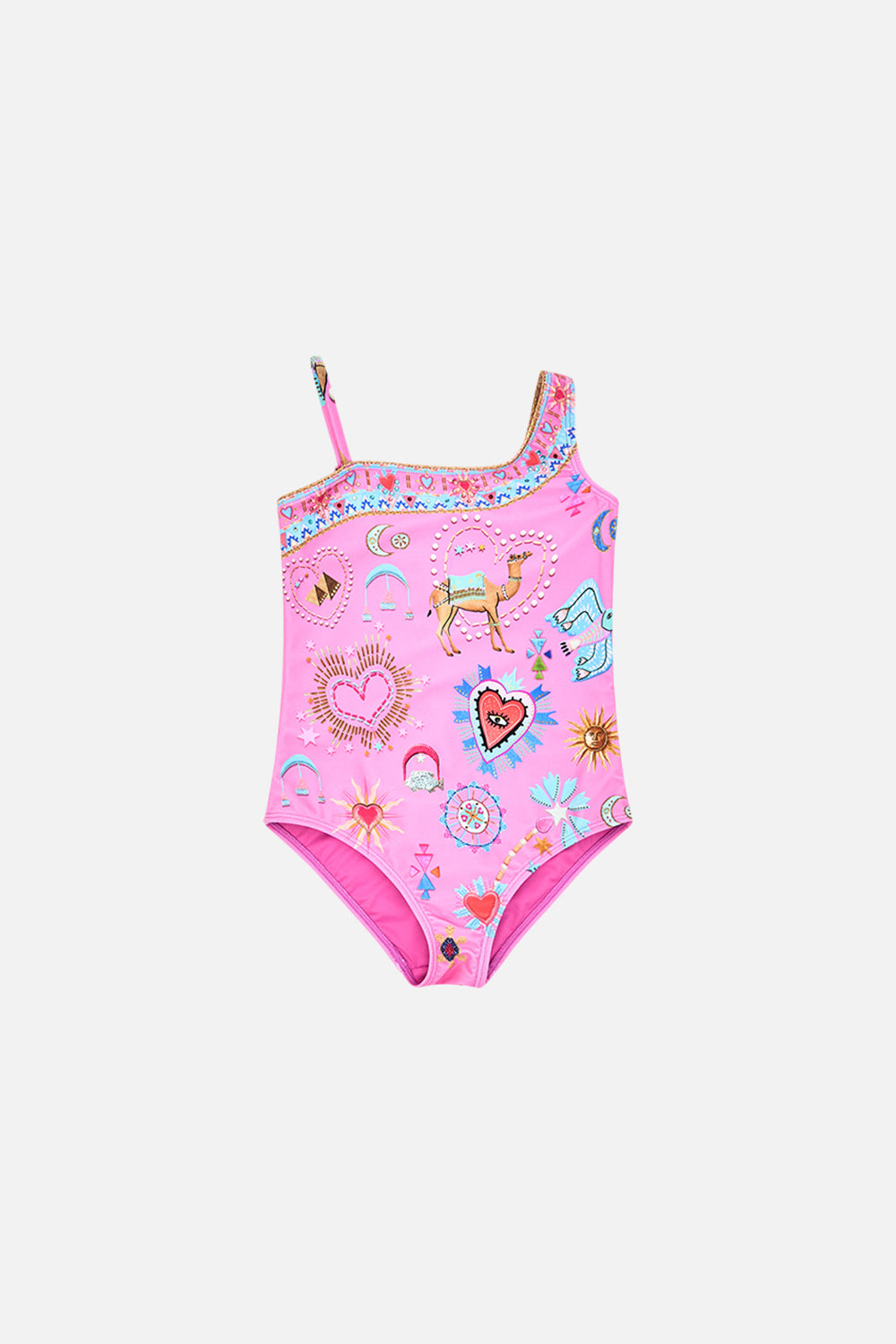 KIDS ONE SHOULDER ONE PIECE 4-10 RAINBOW ROADS