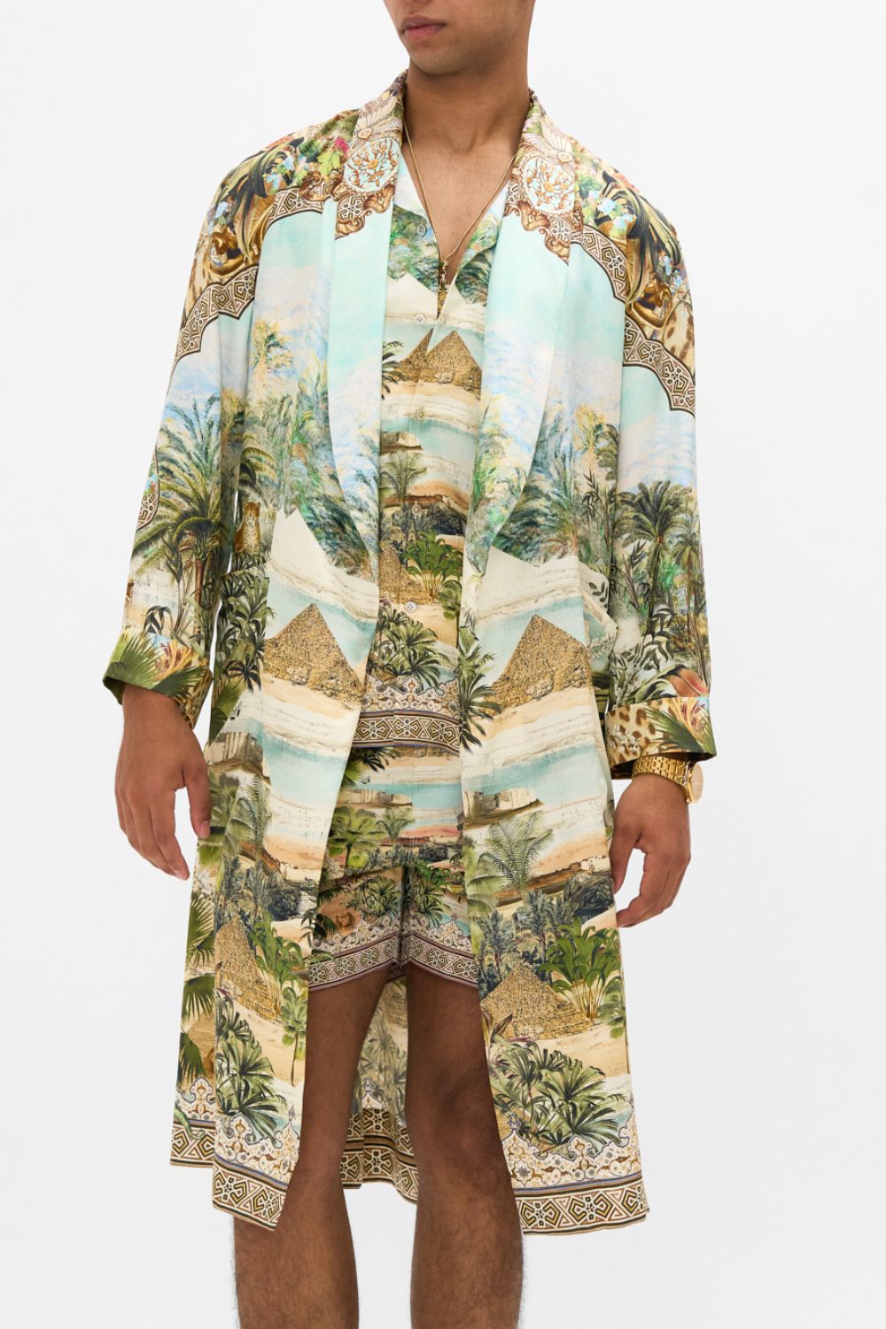 CAMILLA Full-Length Robe in Views of the Valley Print