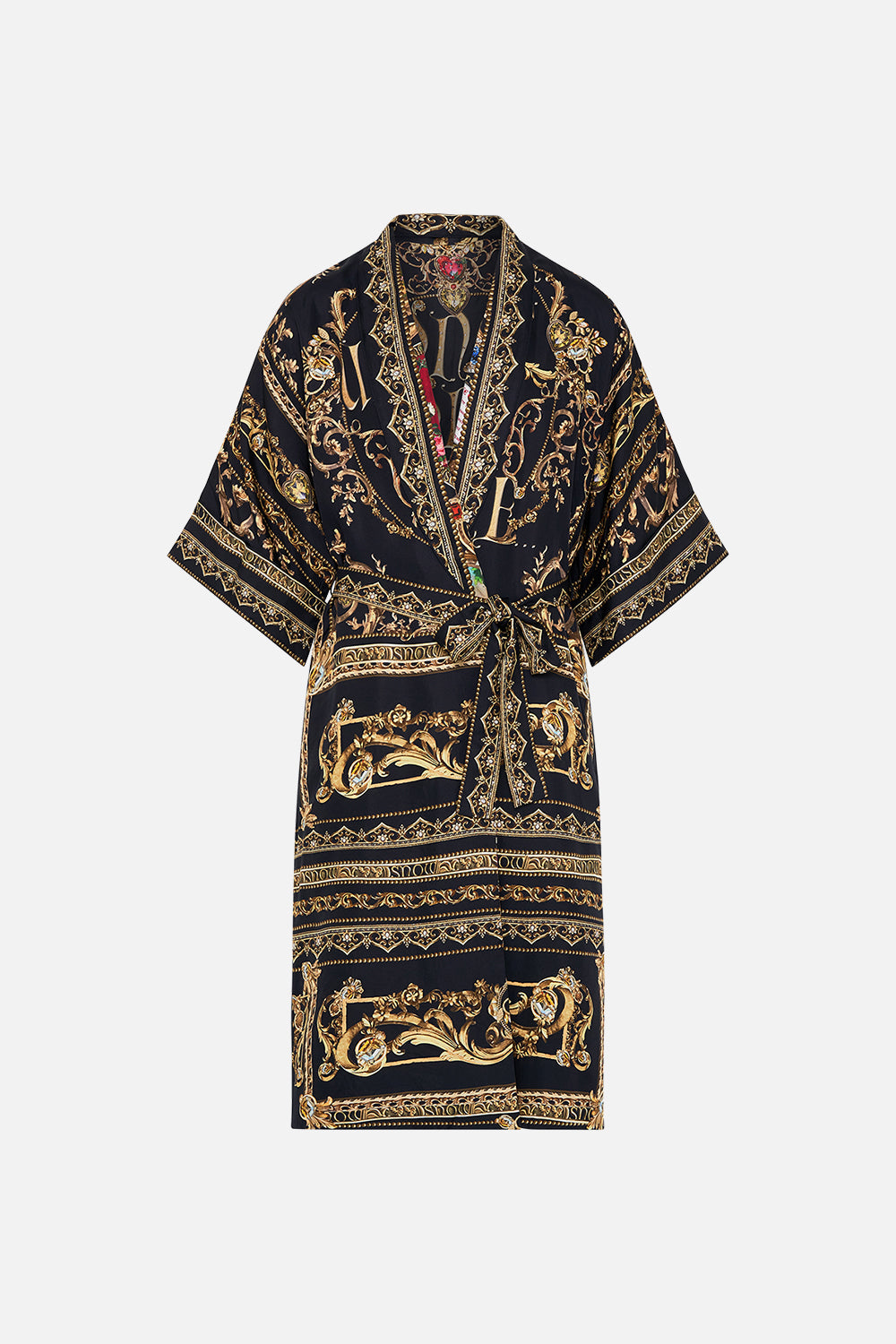 Disney CAMILLA silk robe in Happily Ever After print