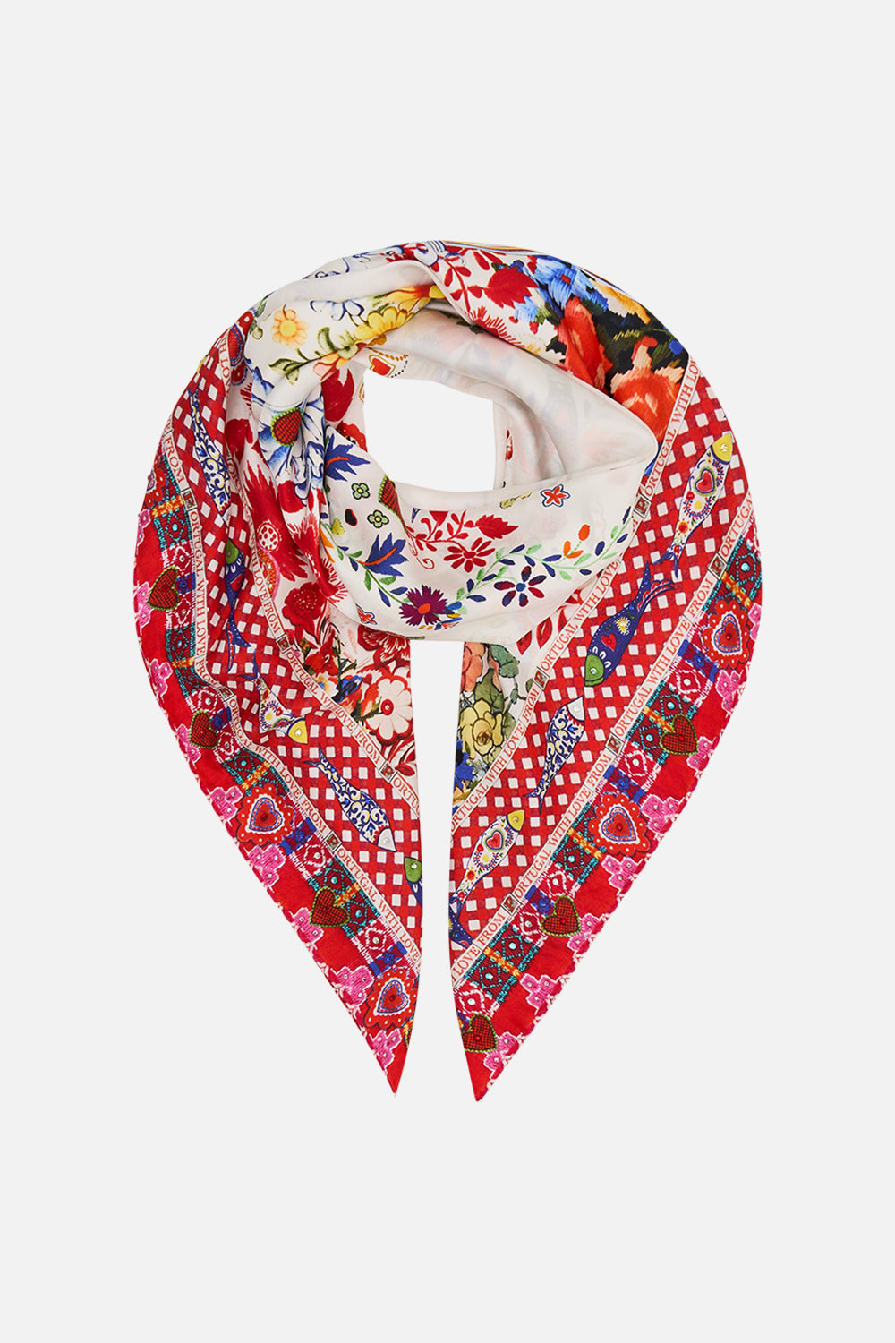 LARGE SQUARE SCARF FAITH, LUCK & JUSTICE