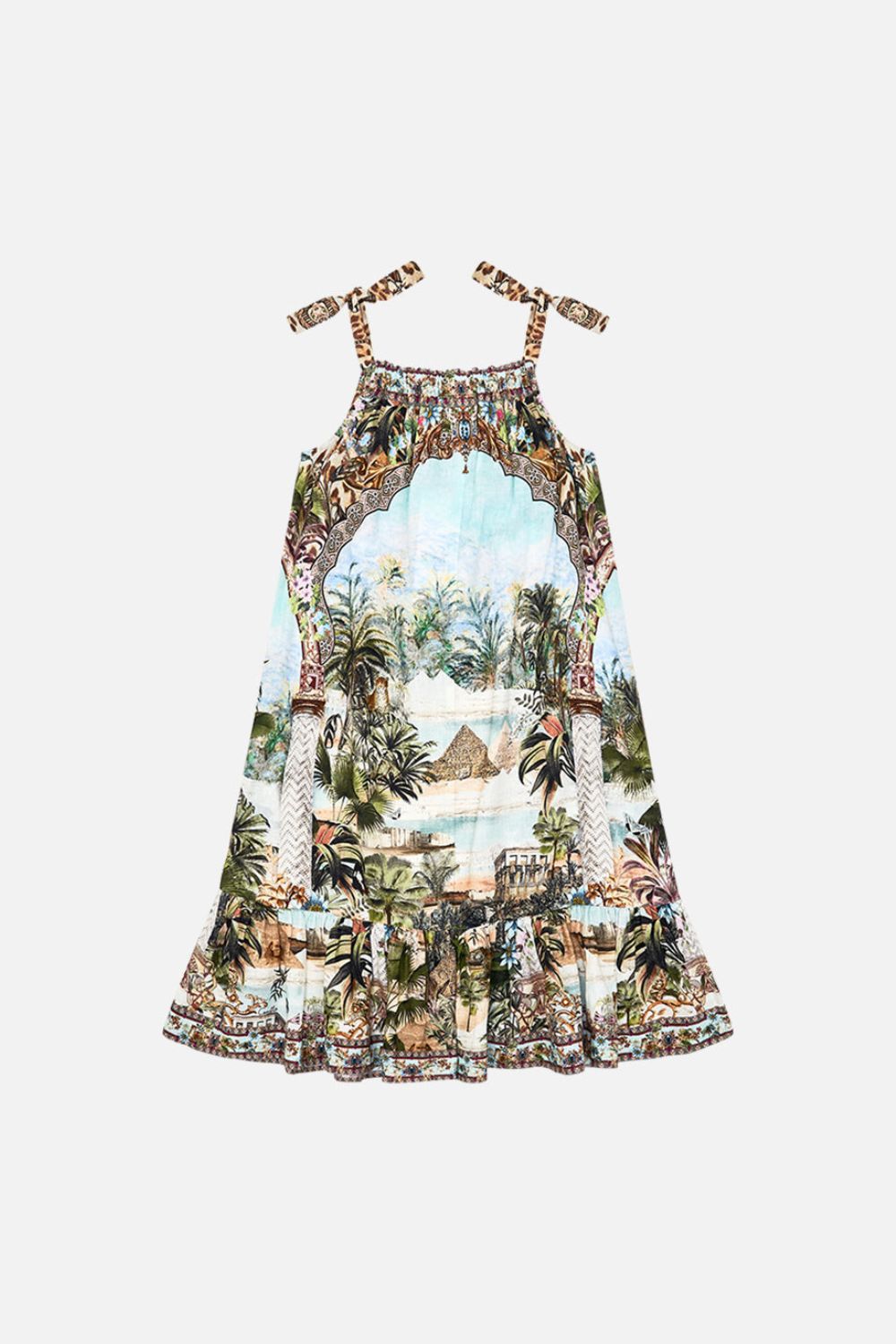 Milla By CAMILLA Kids Drawstring Maxi Dress with Bows in Views of the Valley Print