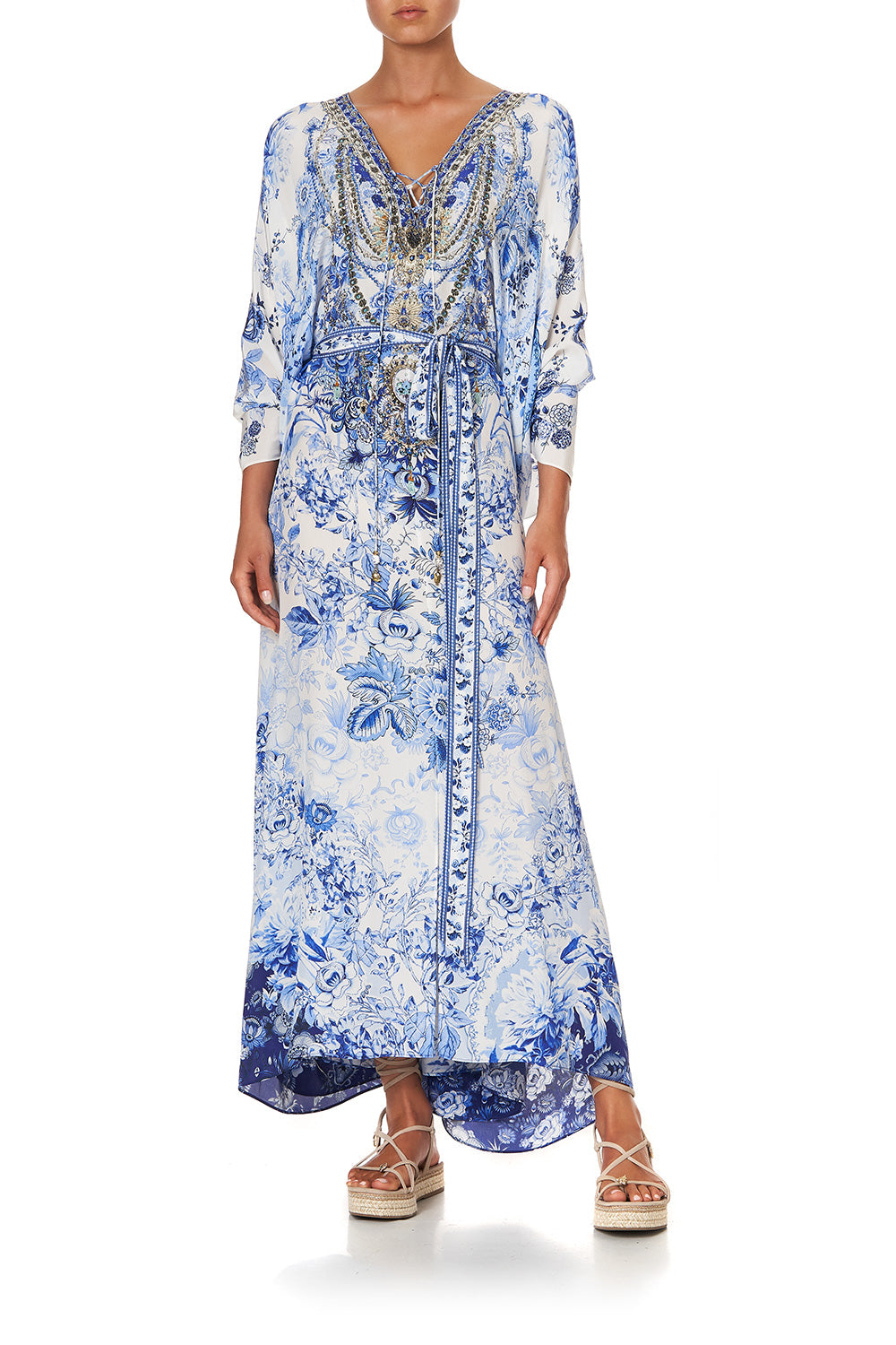 SPLIT HEM LACE UP KAFTAN HIGH TEA