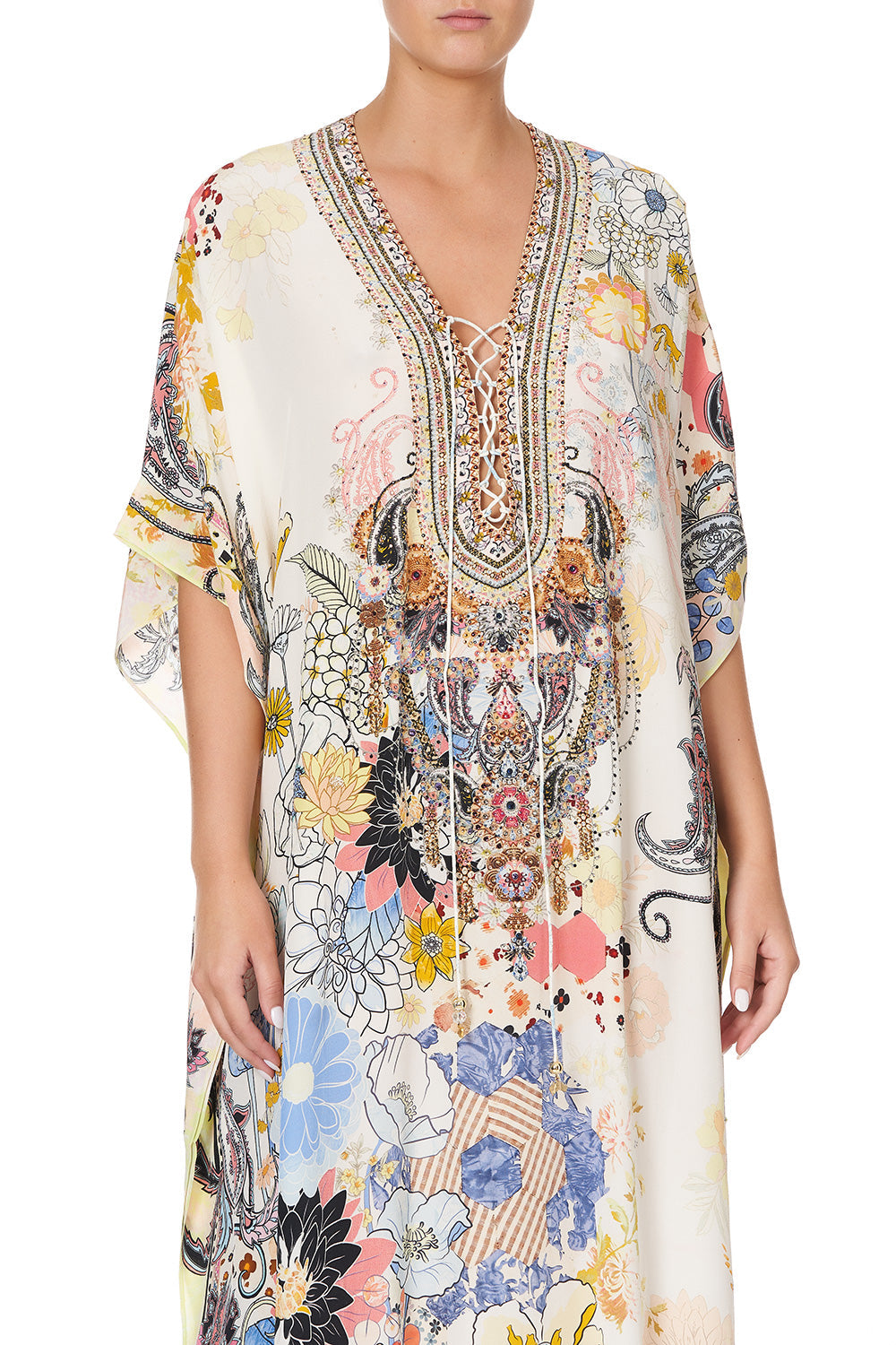 LACE UP KAFTAN BRITAIN BOUQUET
