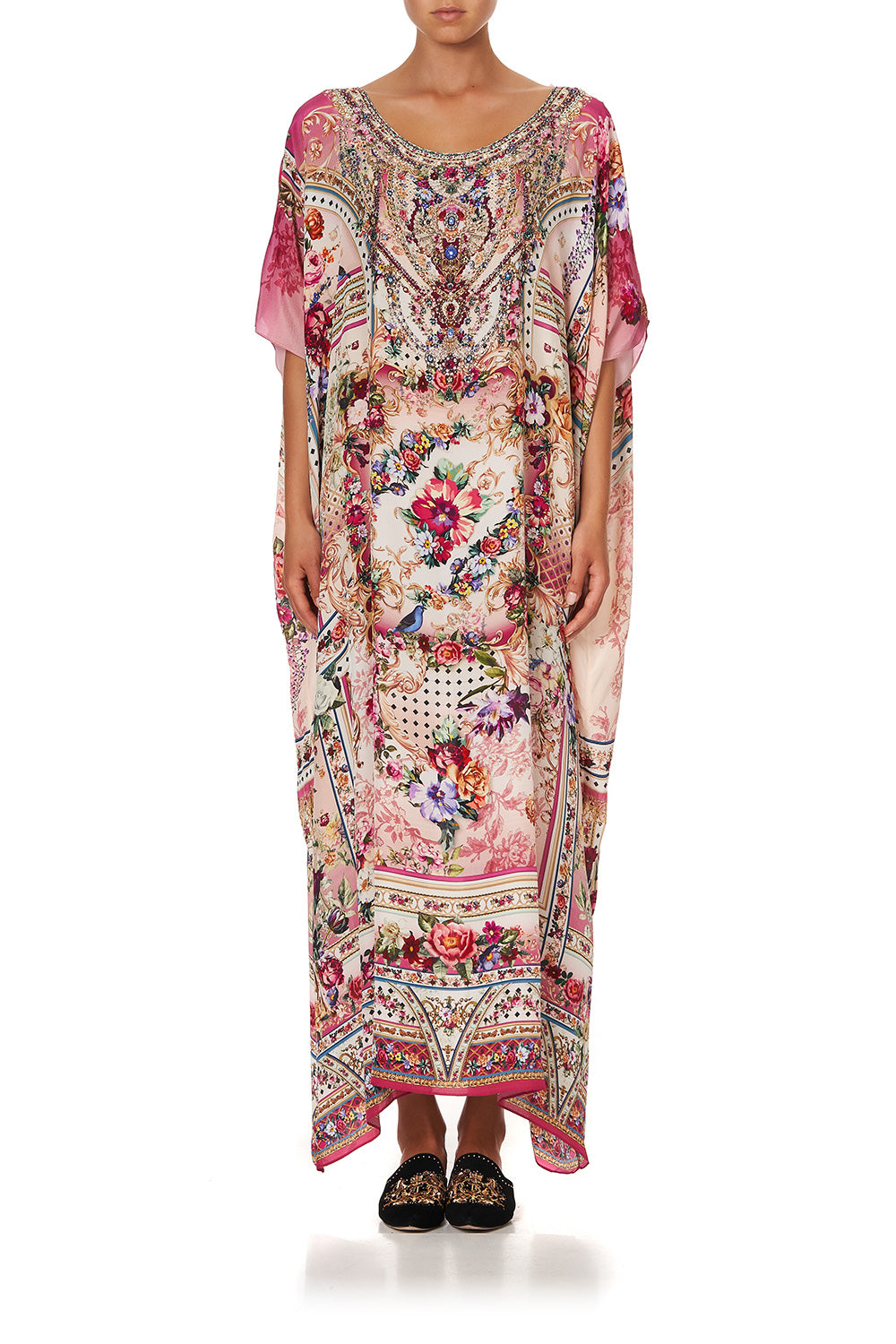 ROUND NECK KAFTAN SUMMONED BY A ROSE