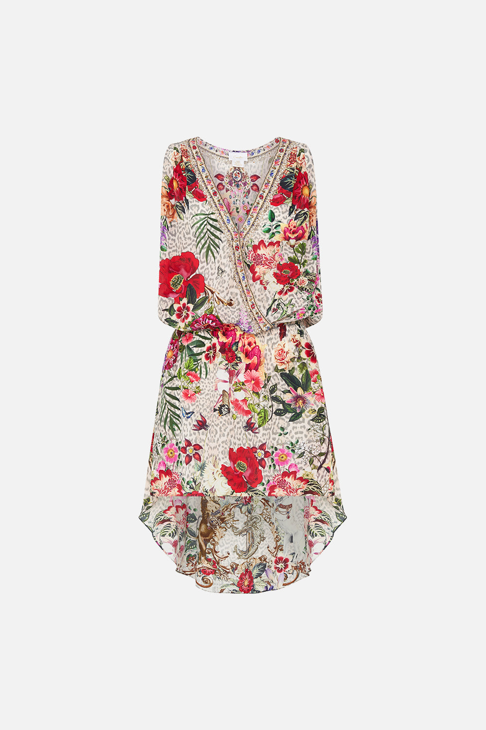 CROSS OVER DRESS WITH LONG BACK LEOS BOUQUET