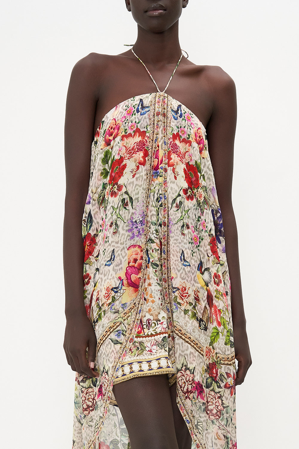 STRAPLESS OVERLAY PLAYSUIT LEOS BOUQUET