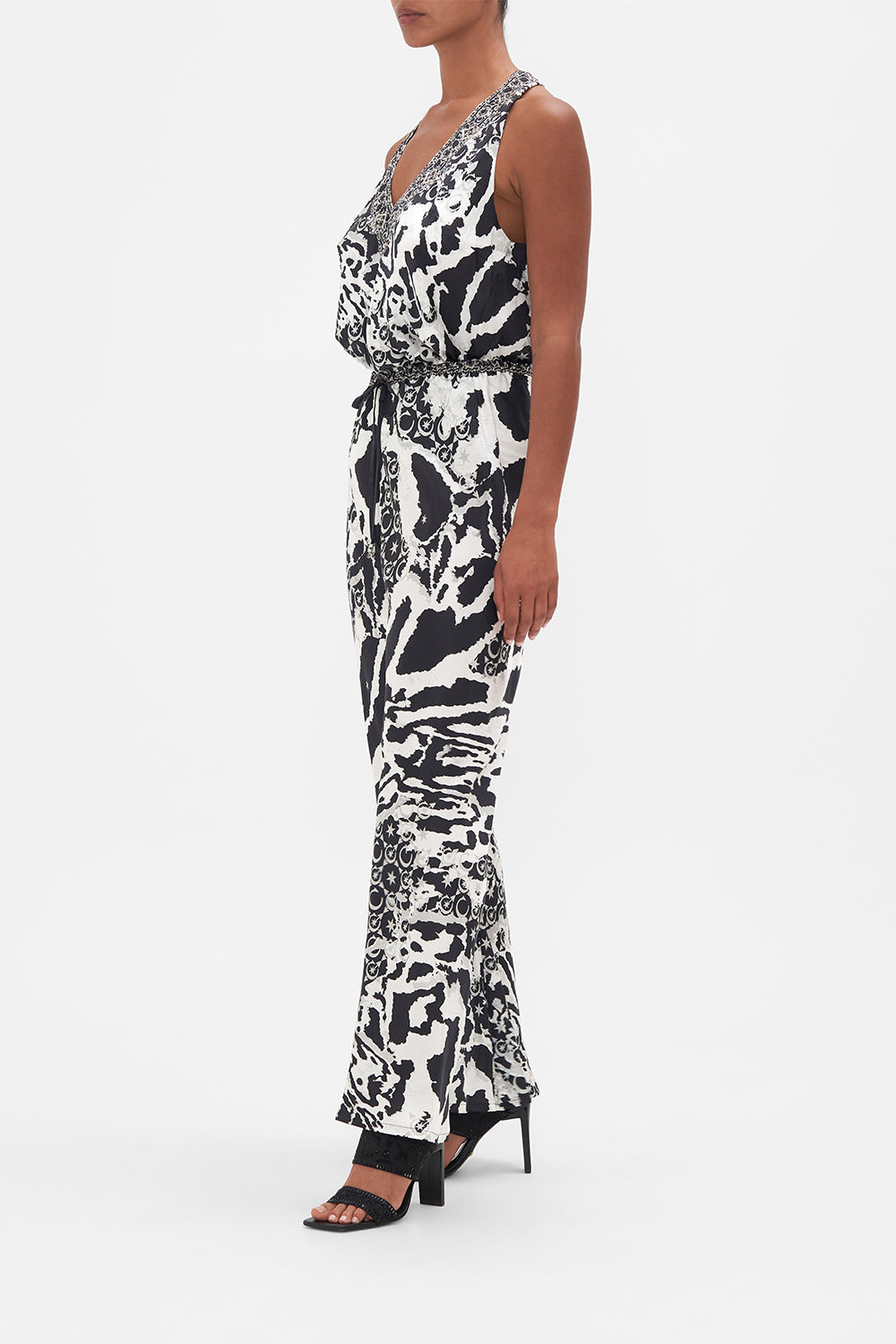 BIAS CUT DRAWSTRING PANT FELINE FANTASY