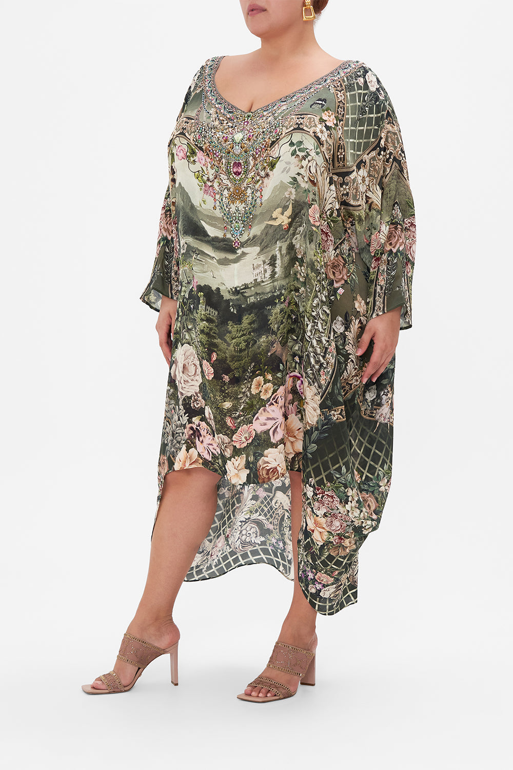 SCOOP BACK HEM DRESS GARDEN OF GOOD FORTUNE