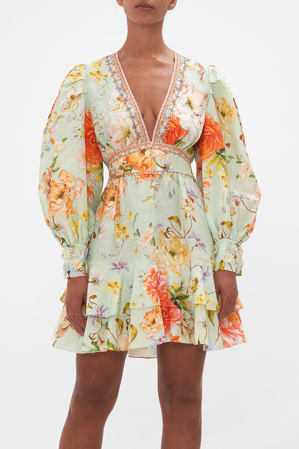 BUTTON FRONT FRILL DRESS TALK THE WALK