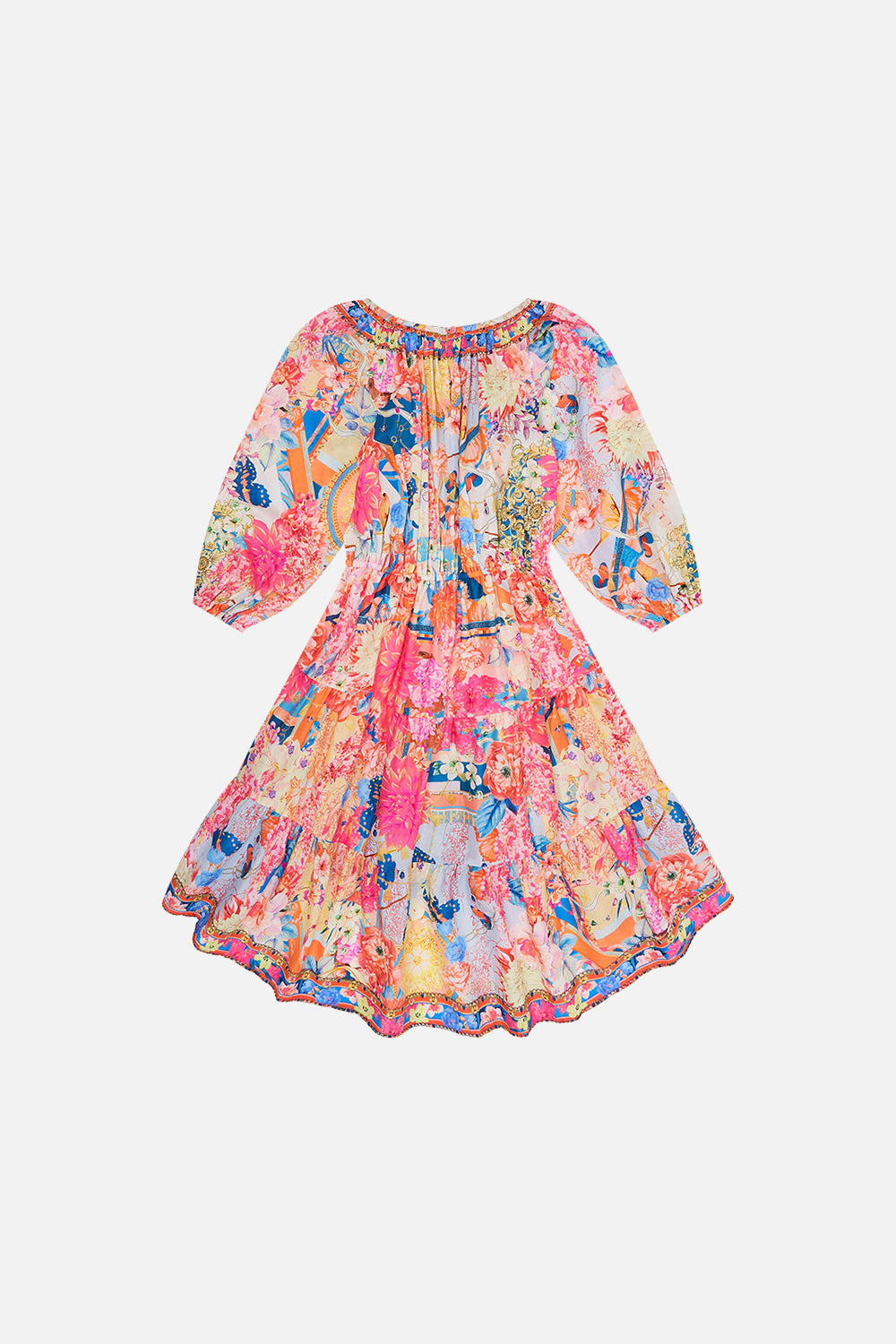 KIDS HI-LOW BLOUSON SLEEVE DRESS 4-10 MEET ME IN THE GARDEN
