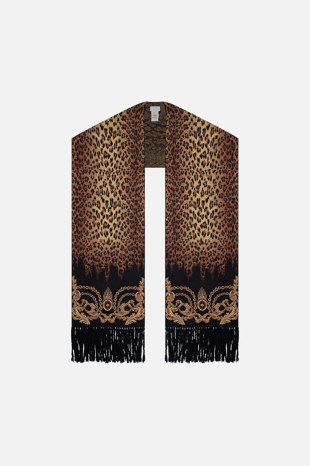 Product view of CAMILLA jacquard scarf in Jungle Dreaming print
