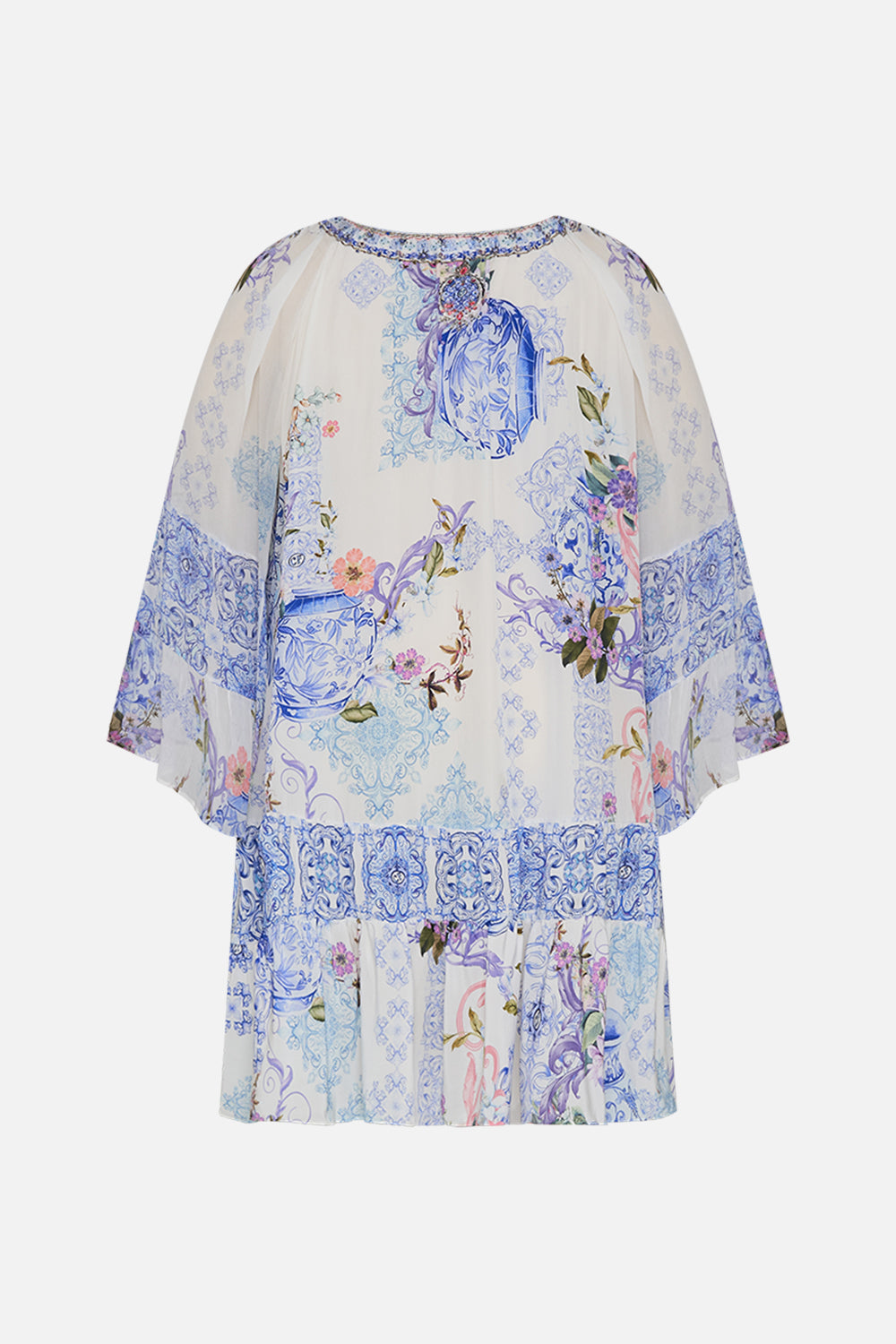 A-LINE GATHERED PANEL DRESS PAINT ME POSITANO