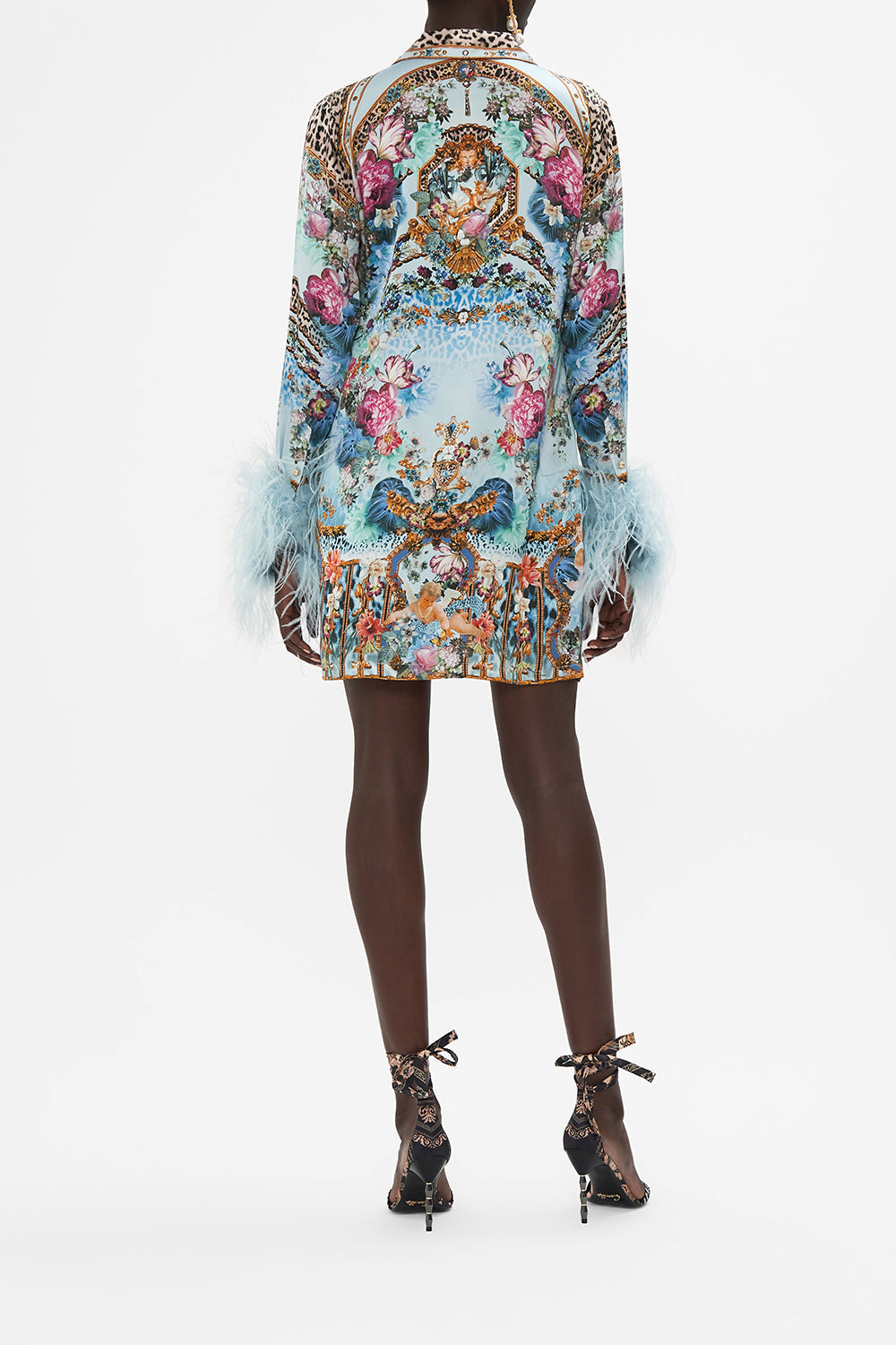 MINI SHIRT DRESS WITH FEATHERS LETTERS TO LEO