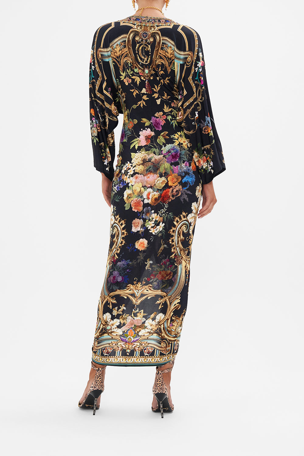 LONG SPLIT FRONT TWIST DRESS PLAY YOUR CARDS RIGHT