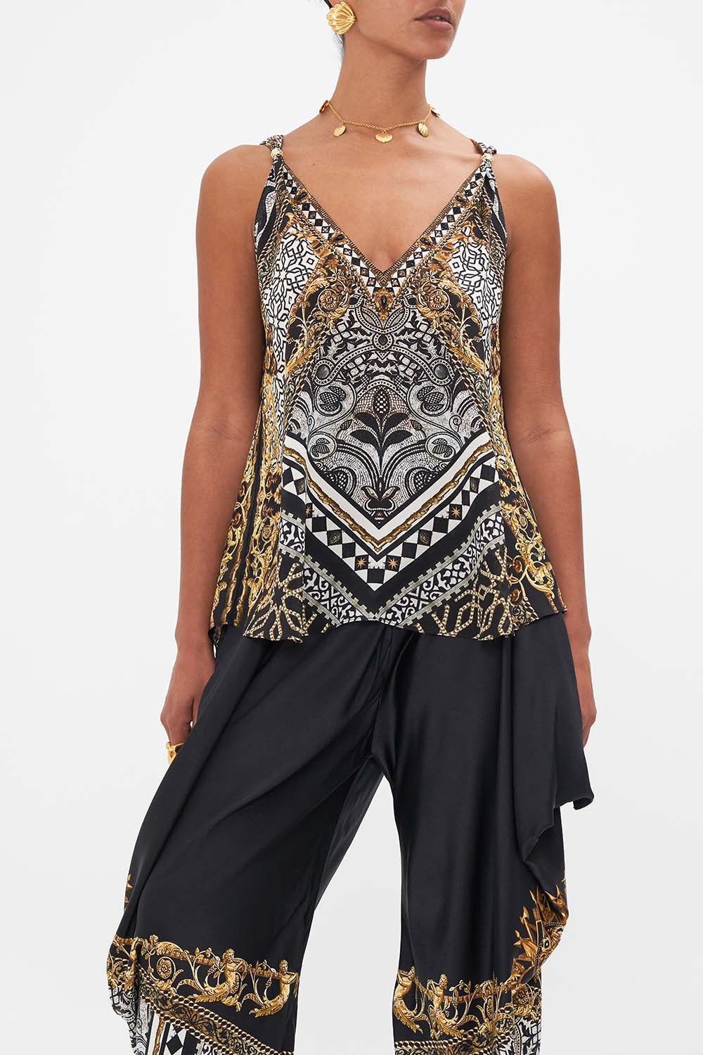 TANK TOP WITH STRAP BEAD DETAIL LOOK UP TESORO