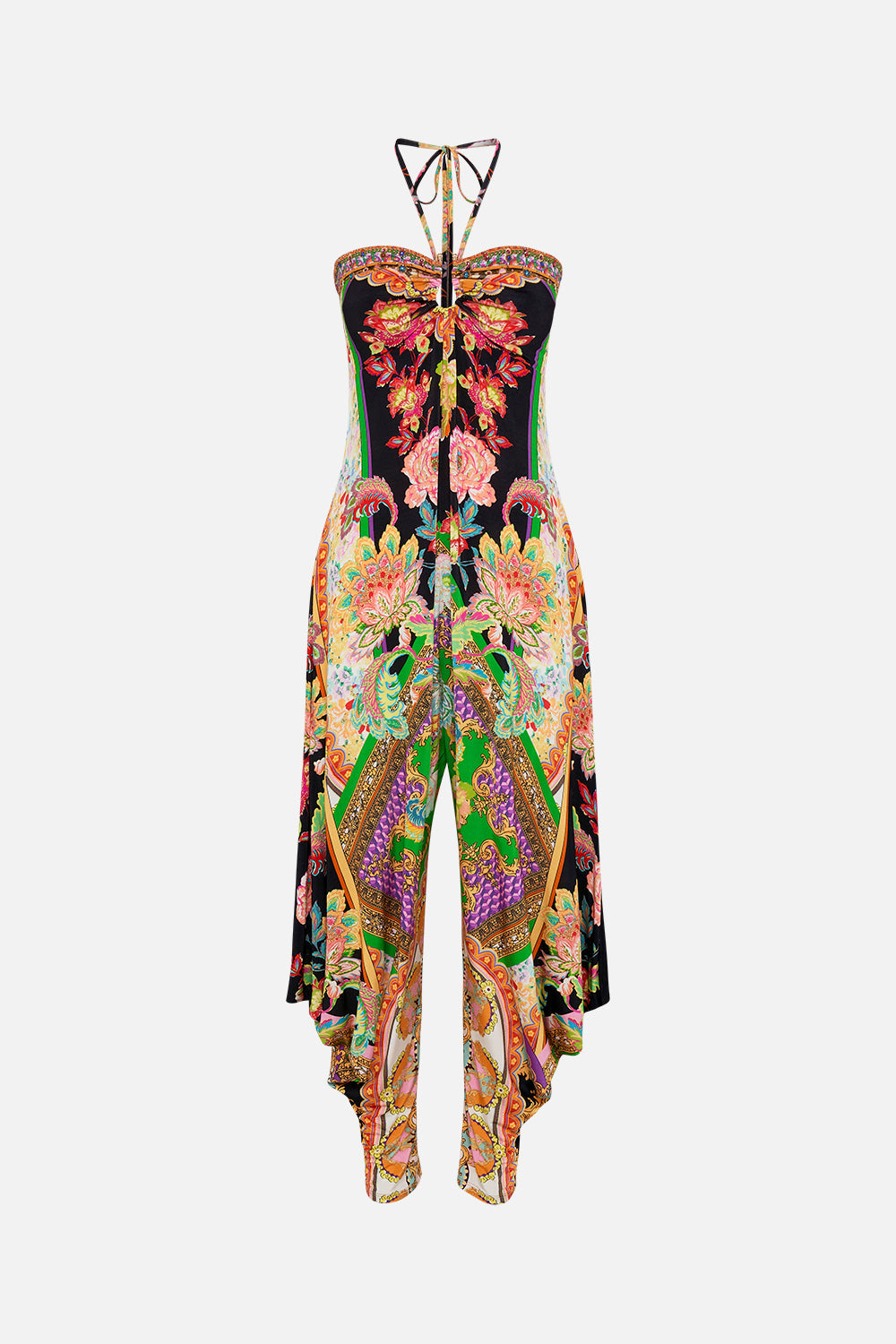 Product view of CAMILLA printed jumpsuit in Sundowners in Sicily print