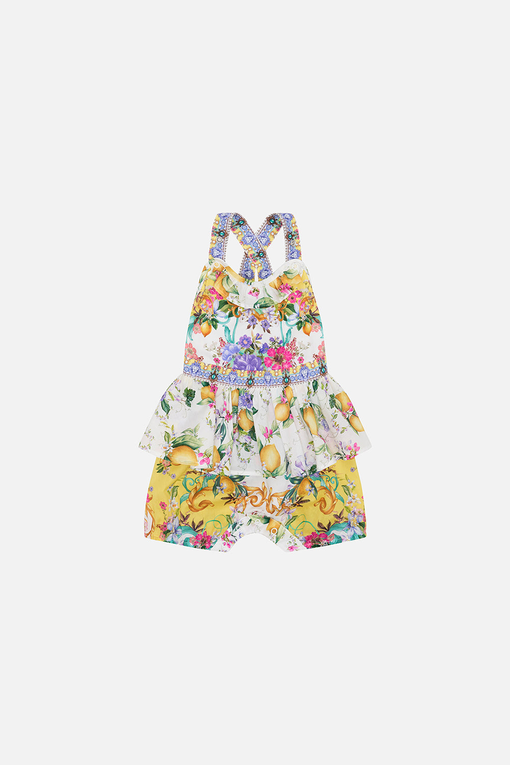 Product view of MILLA BY CAMILLA babie frill jump dress in Caterina Spritz print