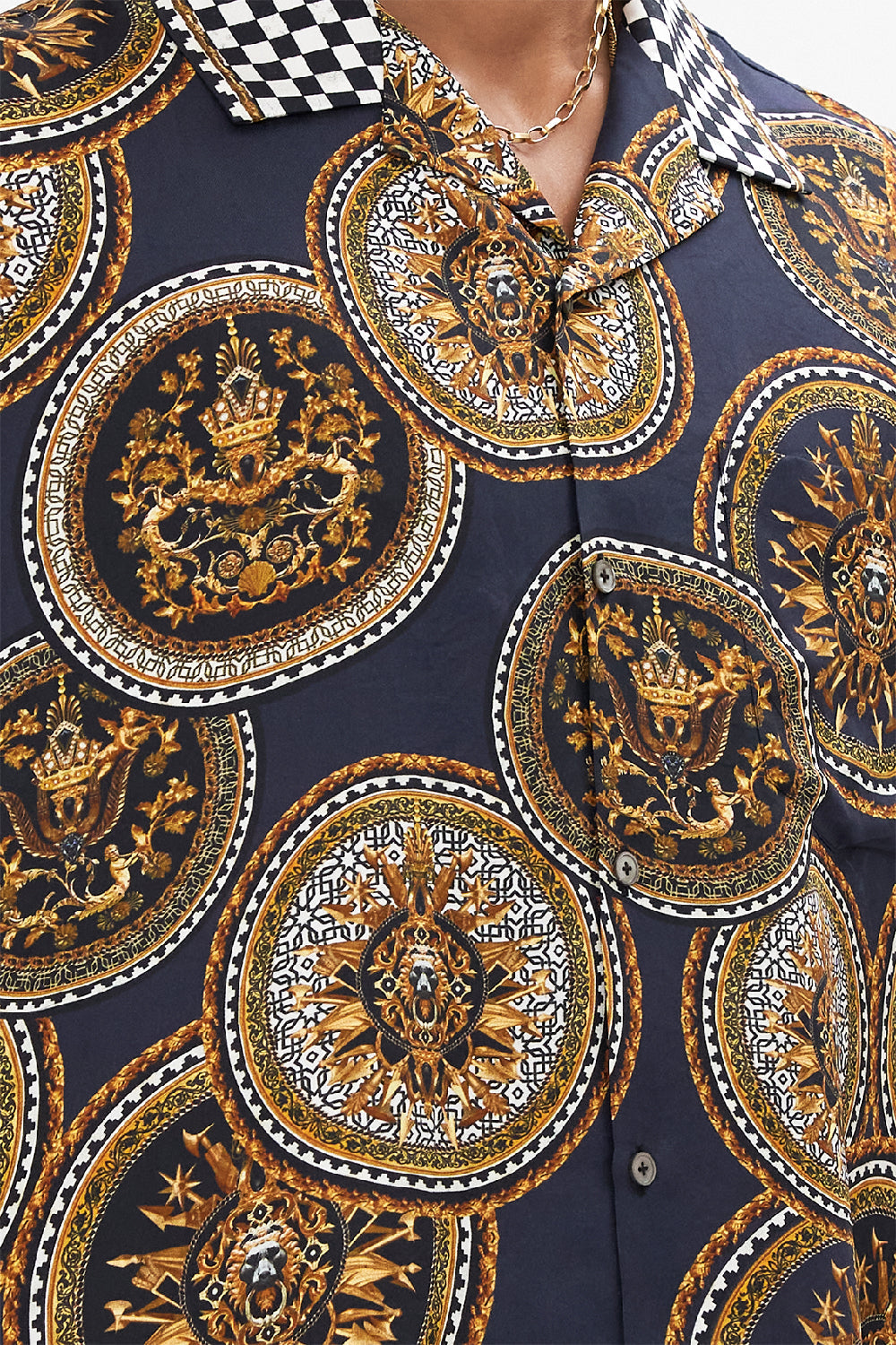 SHORT SLEEVE CAMP COLLARED SHIRT DUOMO KALEIDO