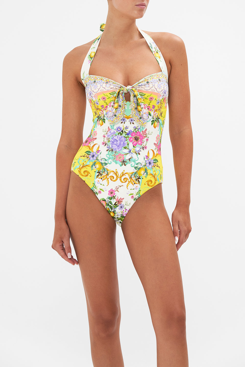 TIE FRONT HALTER NECK ONE PIECE CATERINA SPRITZ