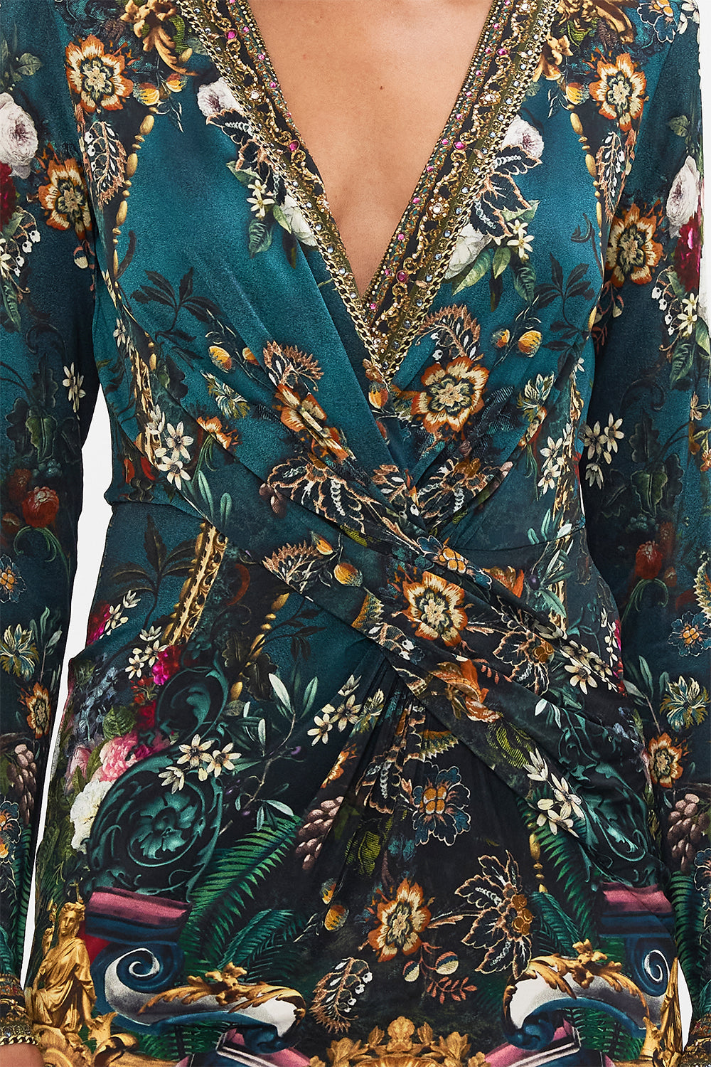 V-NECK CROSS FRONT DRESS VERDIS WORLD