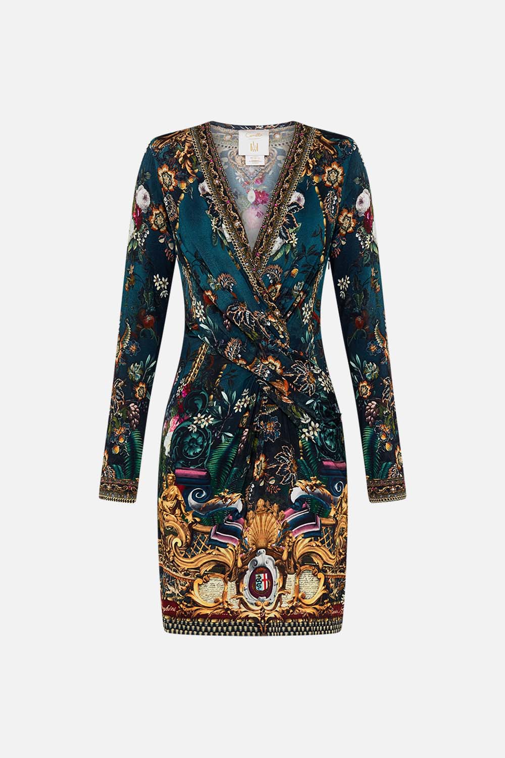 V-NECK CROSS FRONT DRESS VERDIS WORLD