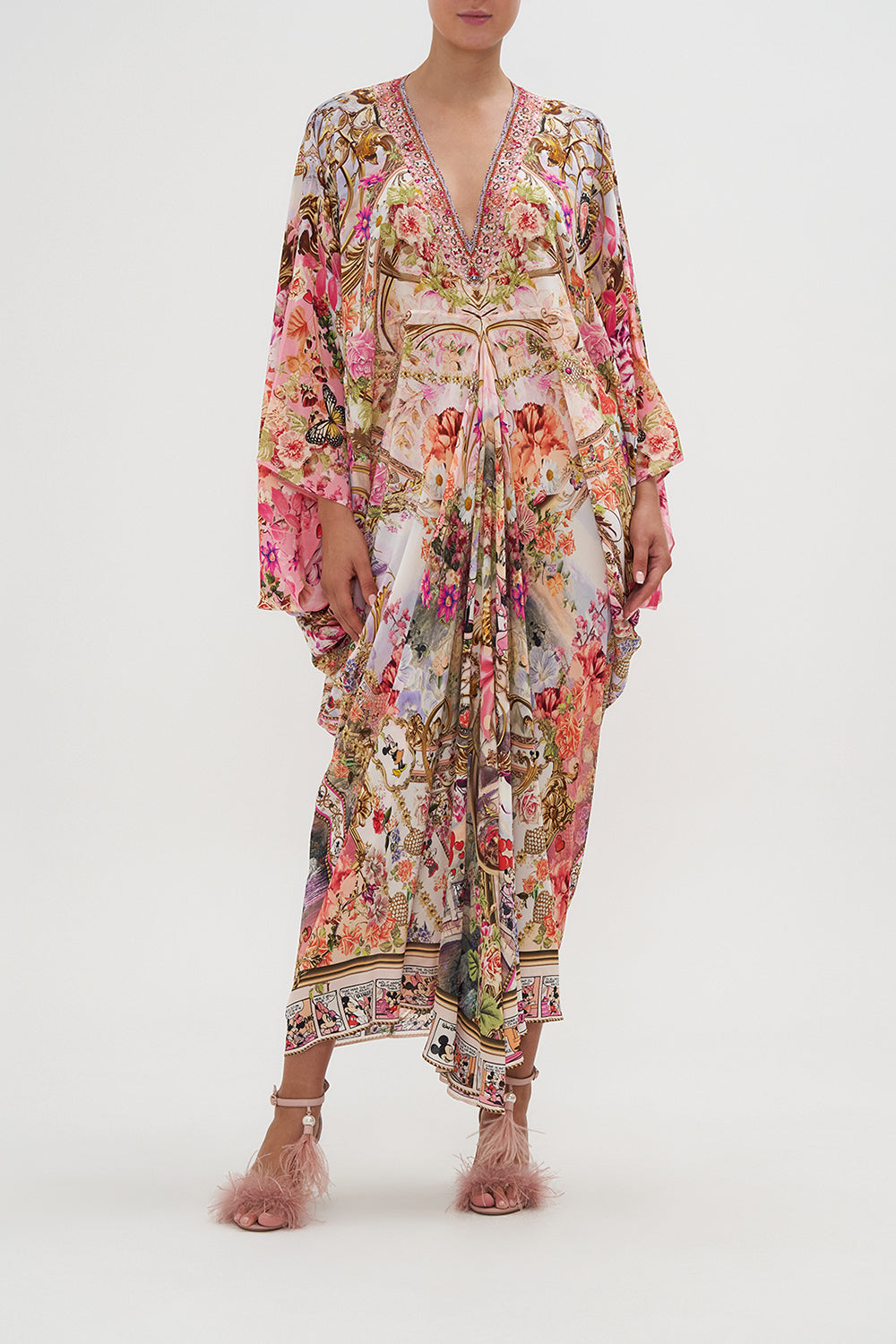 T Shape Long Kaftan Minnie Mouse Magic print by CAMILLA