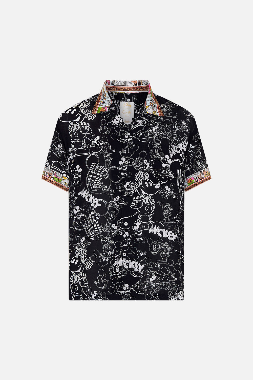 SHORT SLEEVE CAMP COLLARED SHIRT MICKEYS KINGDOM